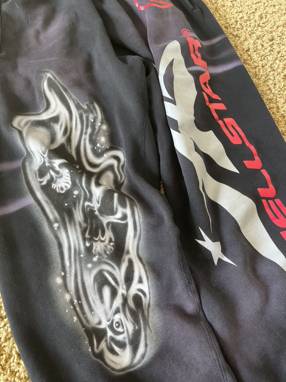HELLSTAR Black purple Hellstar sweatpants Halloween 2023 Size US 32 / EU 48 - 2 Thumbnail