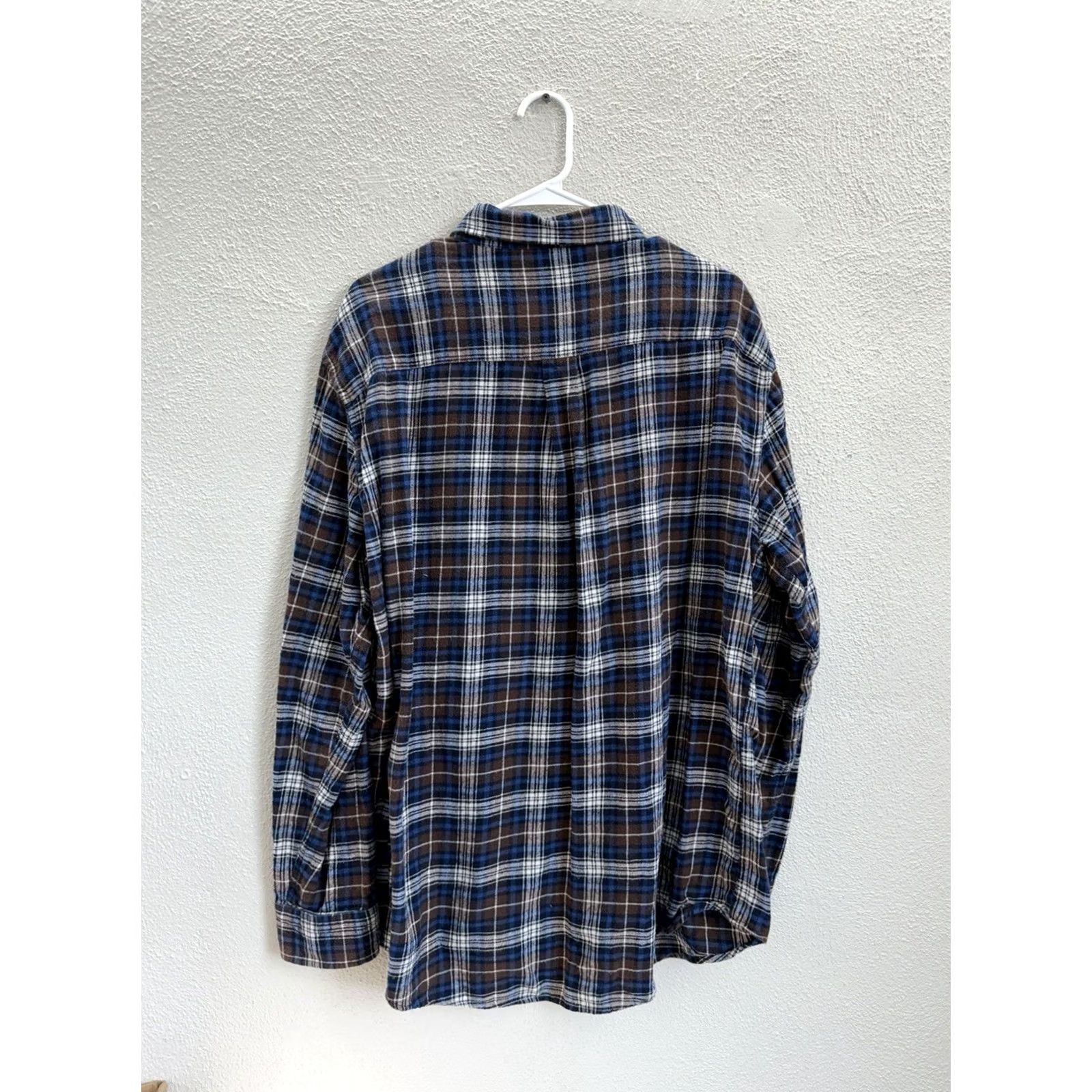 Croft & Barrow Croft & Barrow Mens Flannel Shirt XL Blue Plaid Long Sleeve Button-Up Shirt Size US XL / EU 56 / 4 - 7 Thumbnail