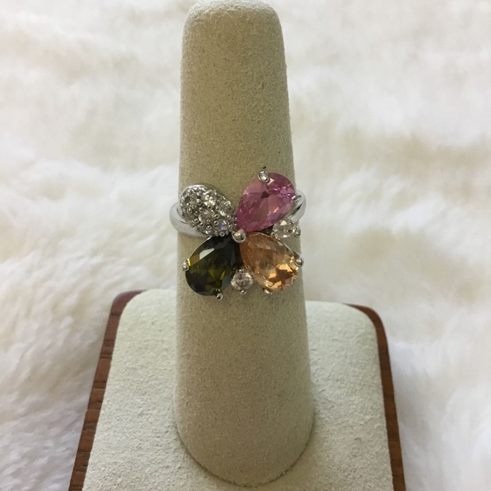 Other Multi-Crystals Flower Ring Size ONE SIZE - 1 Thumbnail