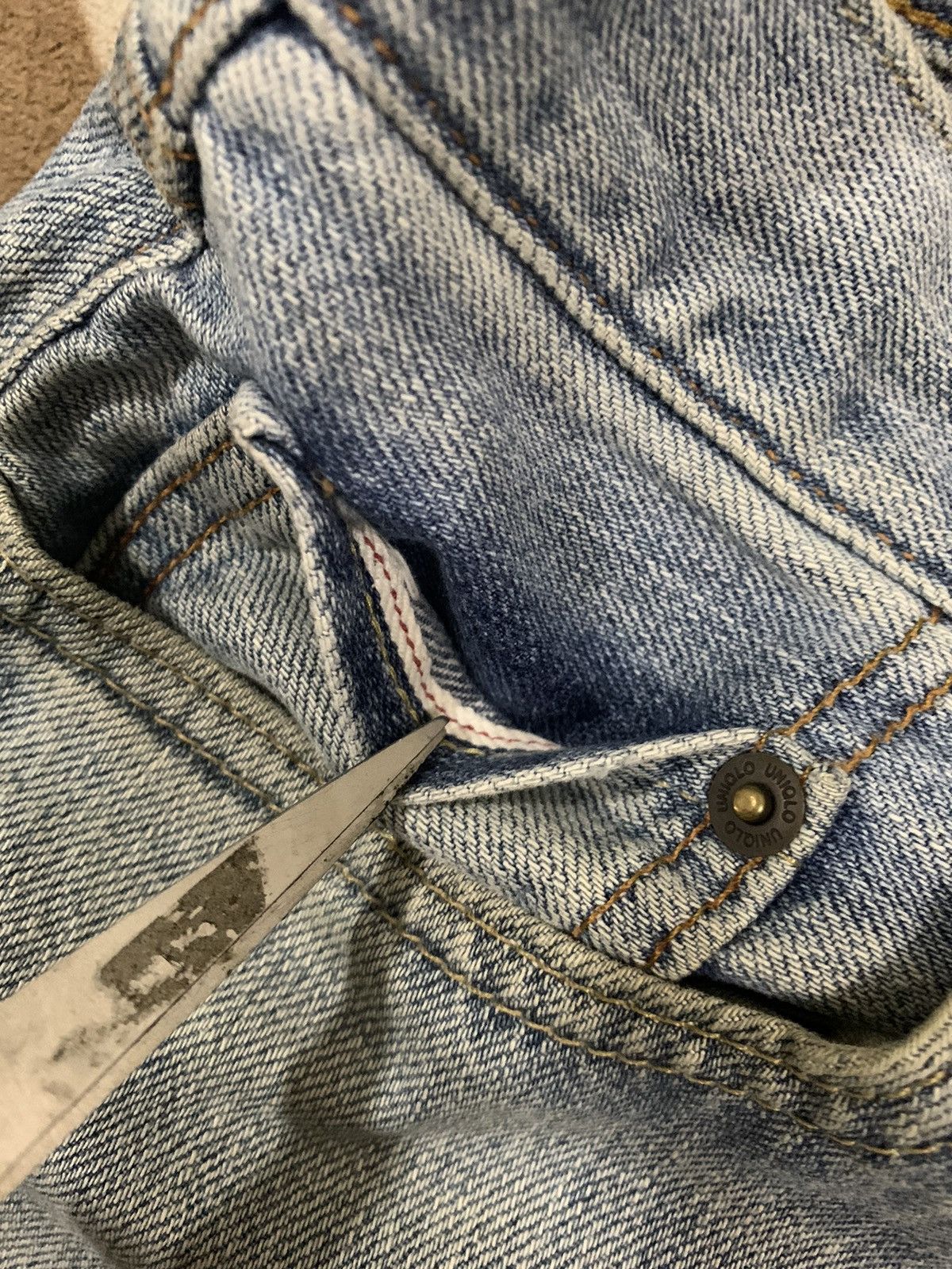 Jun Takahashi Vintage Uniqlo UJ Selvedge Mud Wash Regular Straight Jeans Size US 32 / EU 48 - 7 Thumbnail