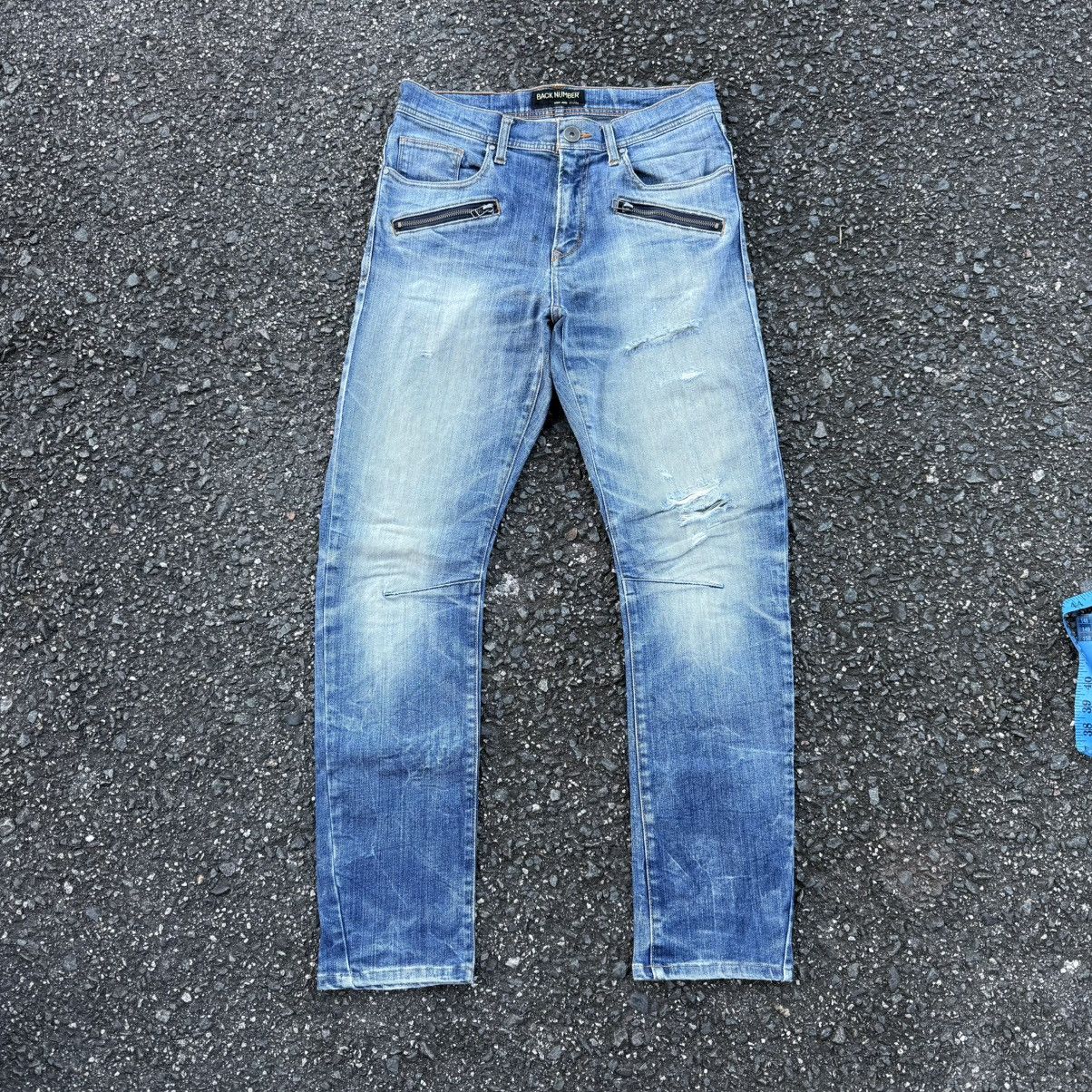 Japanese Brand VINTAGE BACK NUMBER RIPPED FADED JEAN DENIM PANTS Size US 31 - 1 Thumbnail