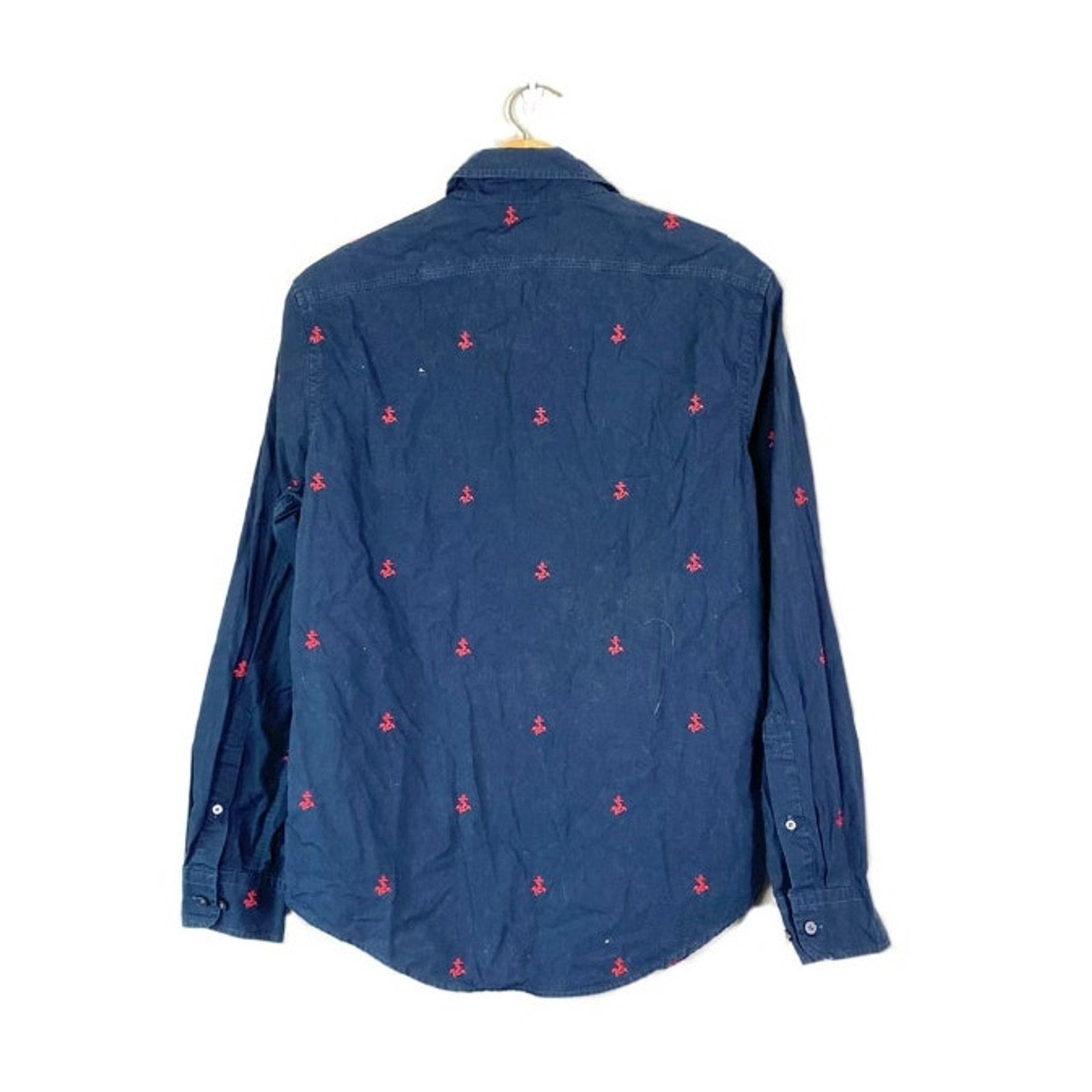 Lands' End Men's Blue Anchor Land's End Button Front Shirt S Size US S / EU 44-46 / 1 - 2 Thumbnail