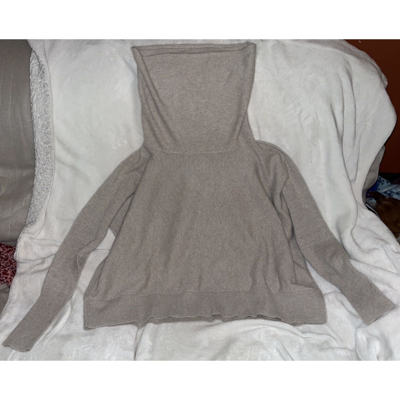 Allsaints ALLSAINTS Spitalfields Women’s Beige 100% Cashmere Roll Neck Sweater US 2 UK6 Size XS / US 0-2 / IT 36-38 - 2 Thumbnail