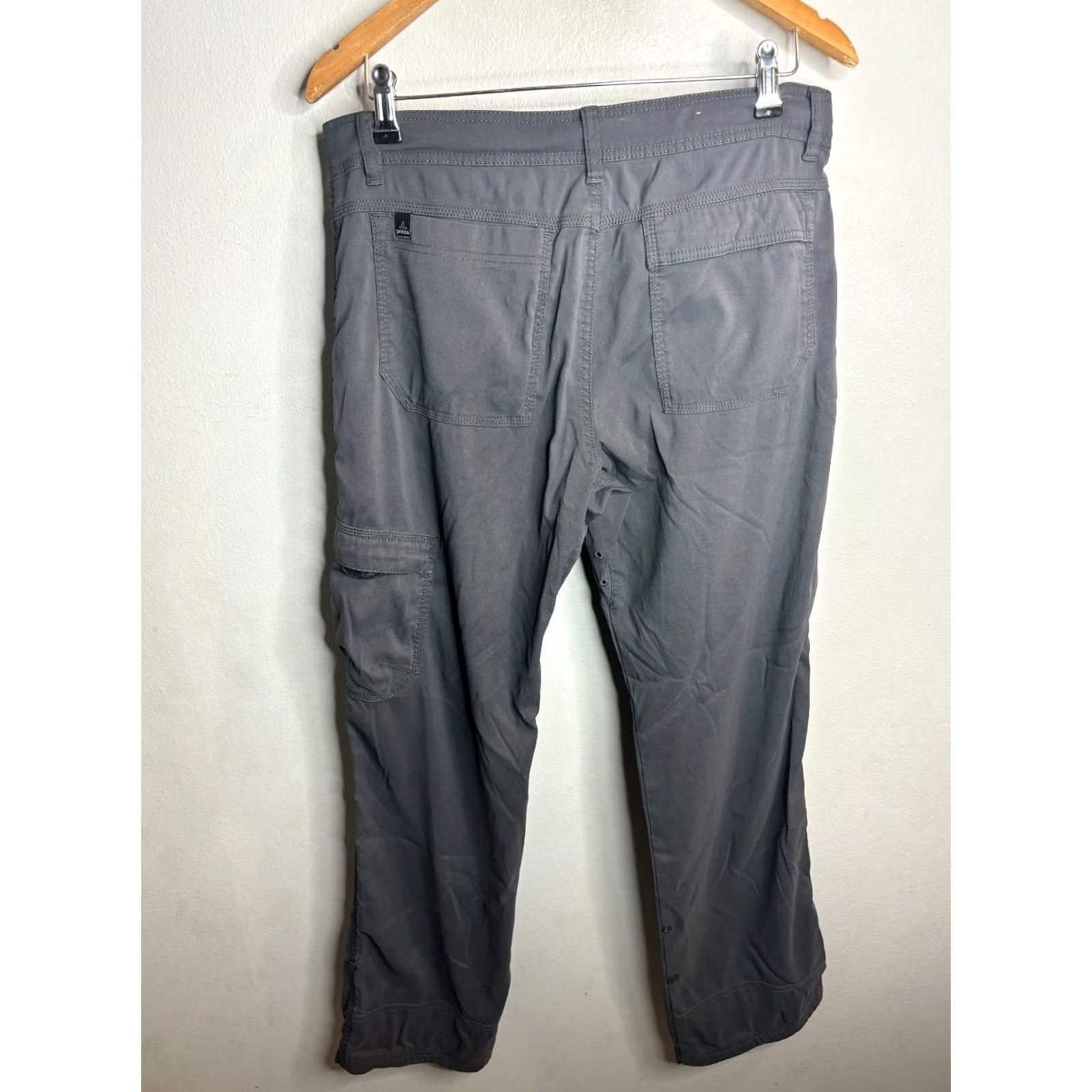 Prana prAna Mens 32 Gray Breathable Stretch Straight Cargo Jeans 5-Pocket Logo Rise Mid Inseam 30 Regular Pants 2818 Size US 32 / EU 48 - 5 Thumbnail