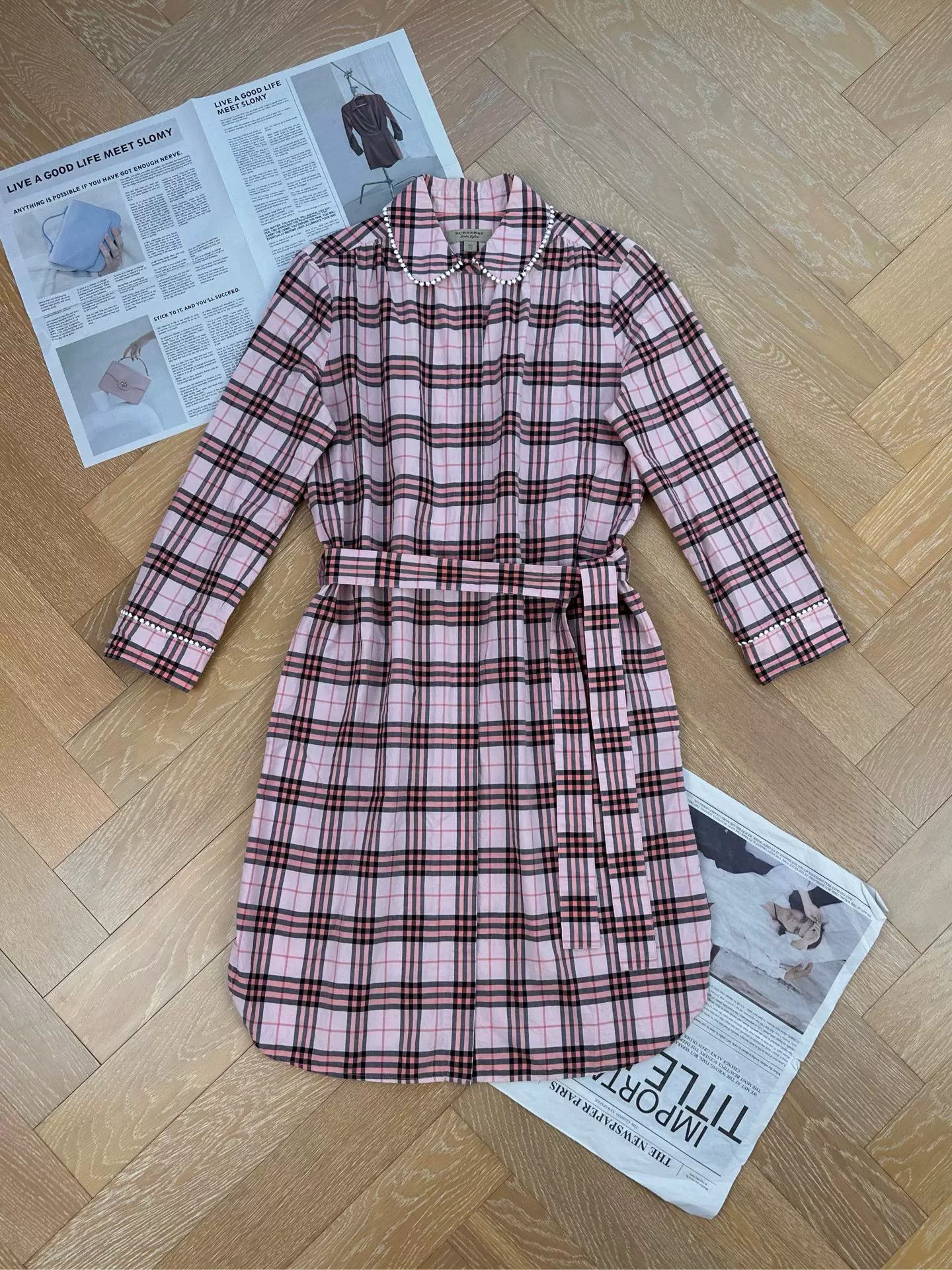 Burberry Burberry Pink Check Shirt Dress Size US 26 / EU 42 - 1 Thumbnail