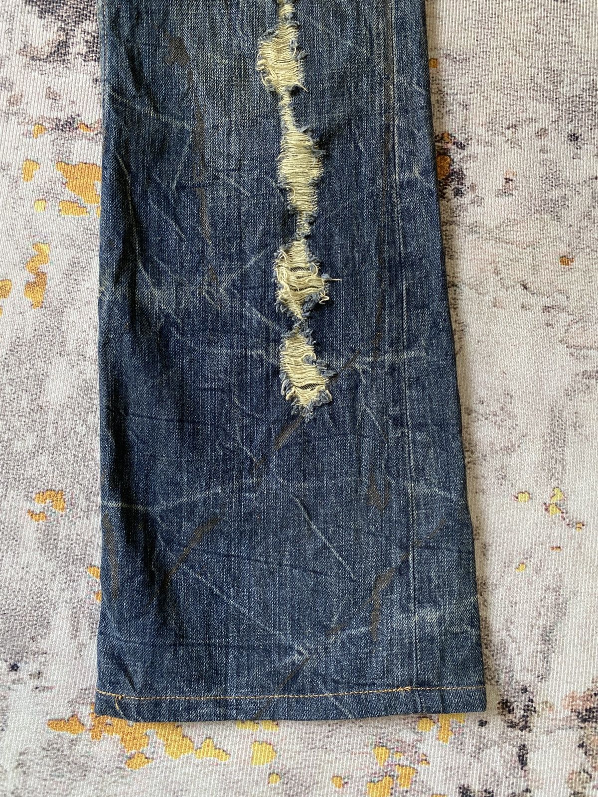 Japanese Brand Japanese Brand Distressed Flare Denim Size US 32 / EU 48 - 5 Thumbnail