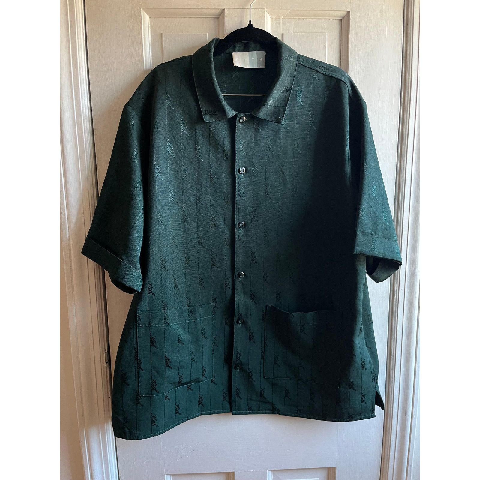 Kith KITH Monogram Logo Shirt | Dark Green Cotton Blend | Medium Size US M / EU 48-50 / 2 - 1 Thumbnail