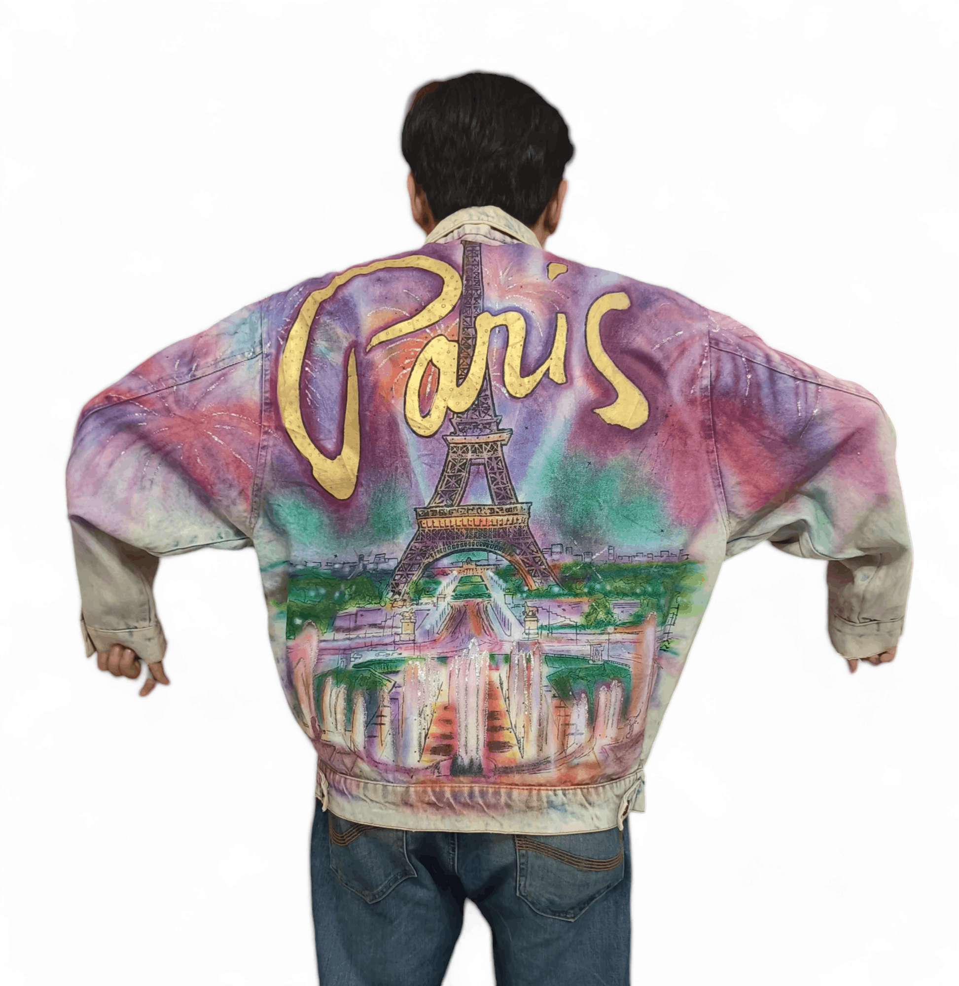 Designer Vintage 80s "T. Alamo" Style Inspired PARIS Denim Jacket Size US L / EU 52-54 / 3 - 7 Thumbnail