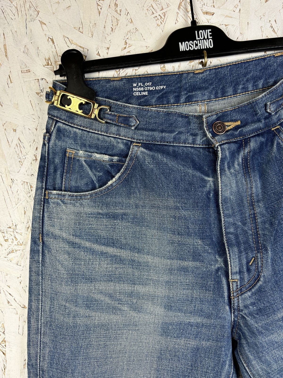 Celine Celine Hedi Gold Triomphe Union Wash Bootcut Denim Jeans Size 28" / US 6 / IT 42 - 3 Thumbnail
