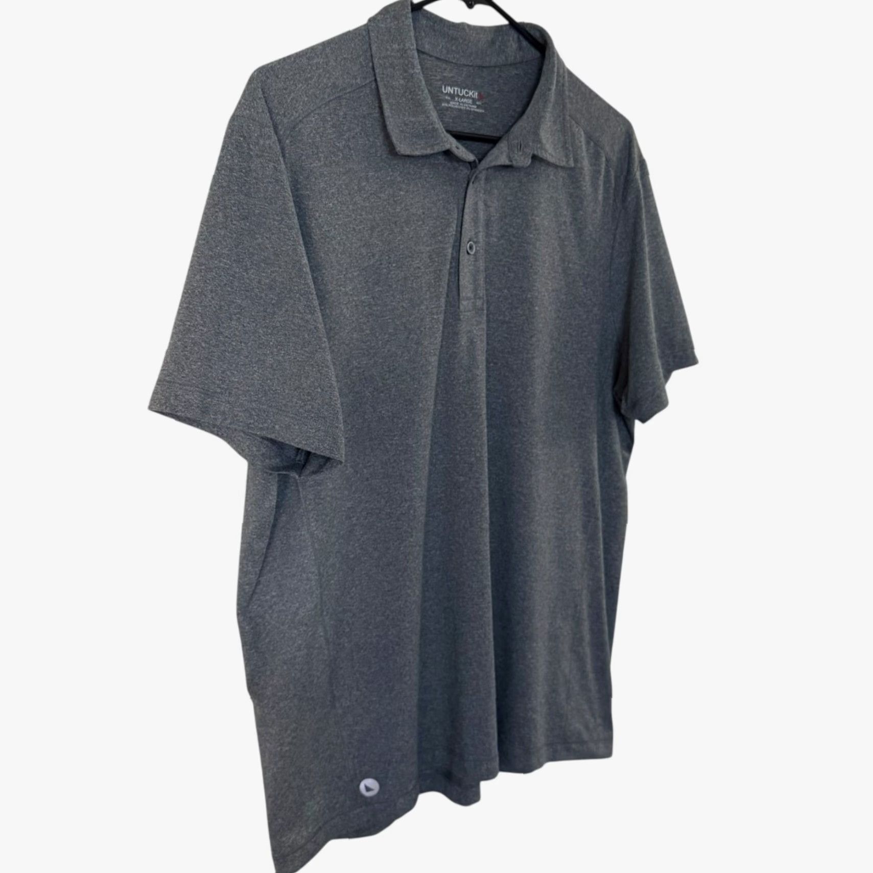 UNTUCKit UNTUCKit Performance Stretch Short-Sleeve Polo Shirt Gray Men's XL Golf Casual Shirt Size US XL / EU 56 / 4 - 3 Thumbnail