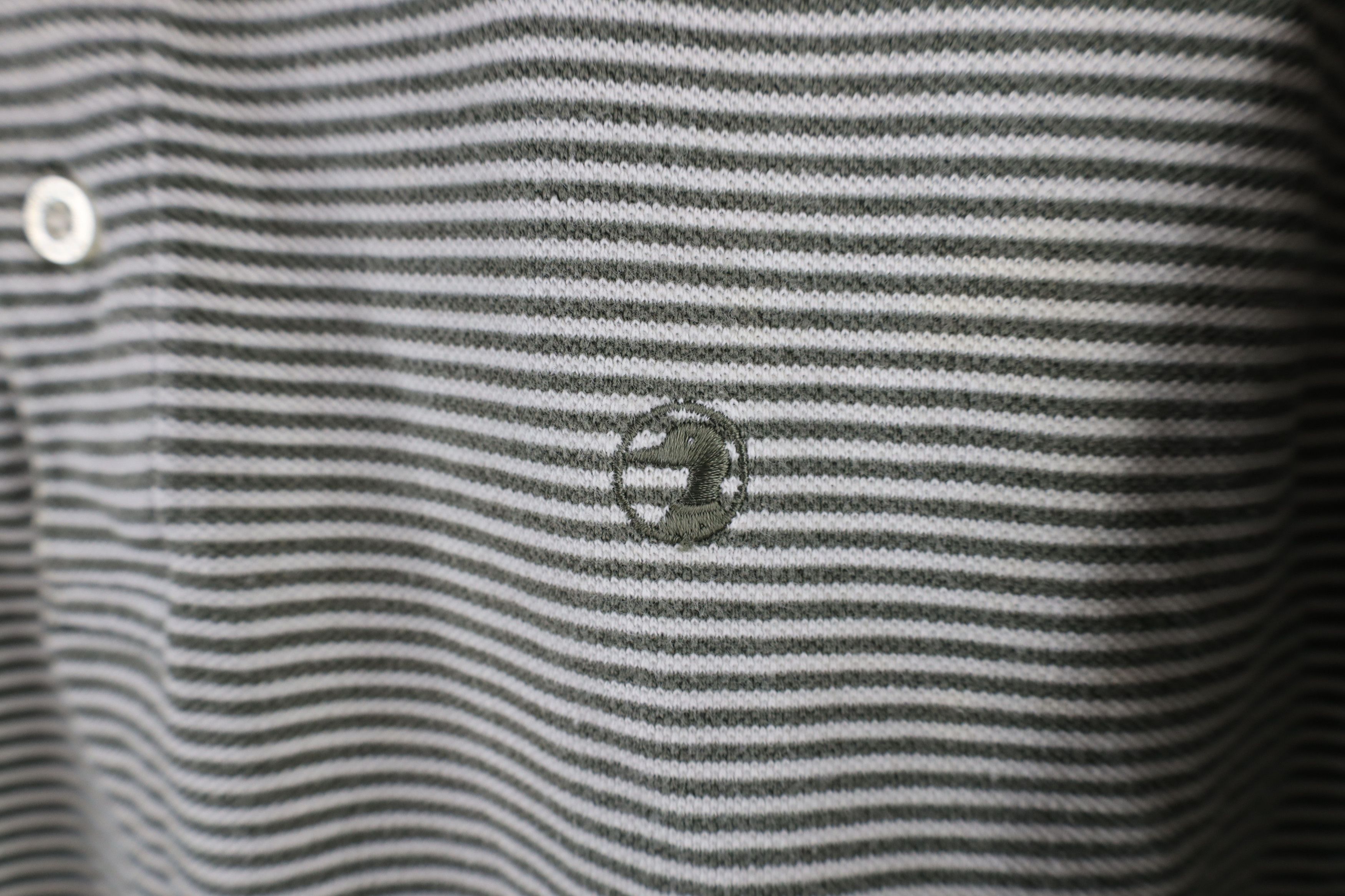 Vintage Vintage 90s Streetwear Striped Heavyweight Polo Shirt Green Size US L / EU 52-54 / 3 - 4 Thumbnail