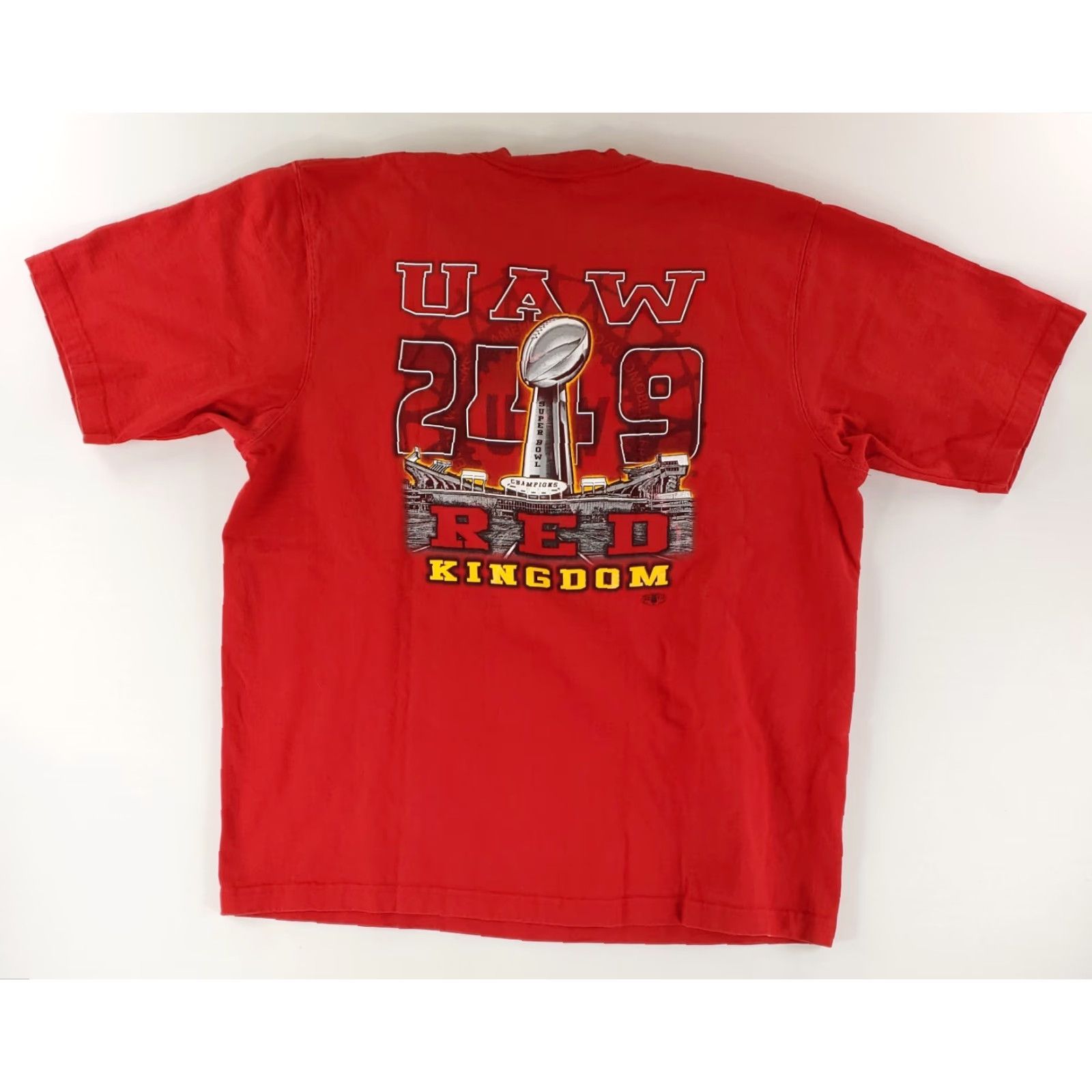 Vintage Camber T Shirt Kansas City Chiefs Super Bowl UAW Made USA Red Mens 3XL Tall Size US XXL / EU 58 / 5 - 4 Thumbnail