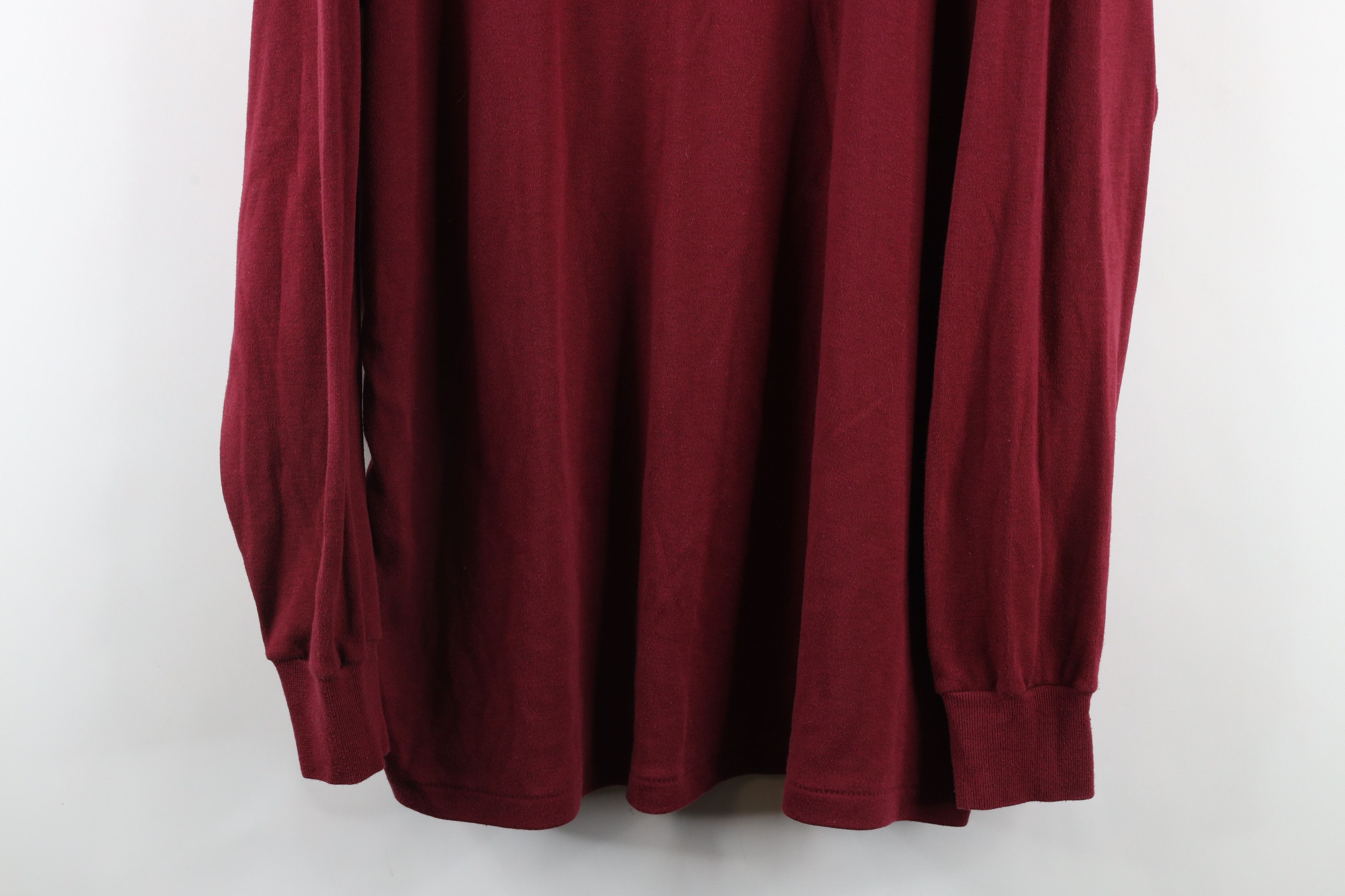 Vintage × Wrangler Vintage 70s Wrangler Long Sleeve Turtleneck T-Shirt Red USA Size US XL / EU 56 / 4 - 3 Thumbnail