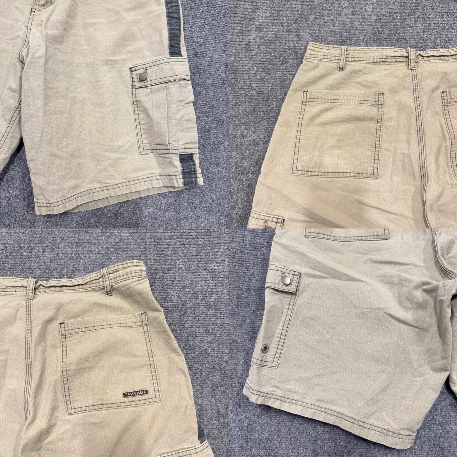 Vintage Tavarua Cargo Shorts Men 32 Surfer 100% Cotton 6 Pocket Beige Cream Y2K Size US 32 / EU 48 - 9 Thumbnail
