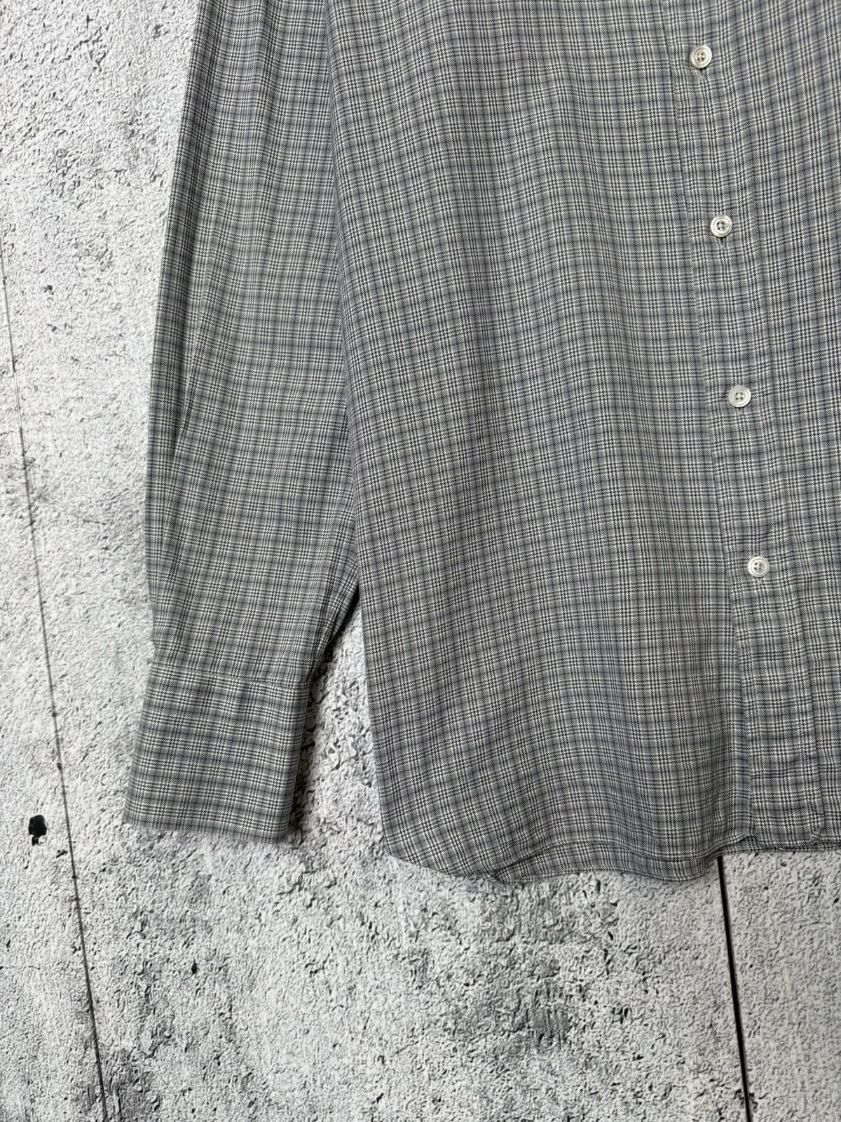 Tom Ford Tom Ford 94S1JE Grey Plaid Button Up Shirt Long Sleeve Men’s Size US L / EU 52-54 / 3 - 7 Thumbnail