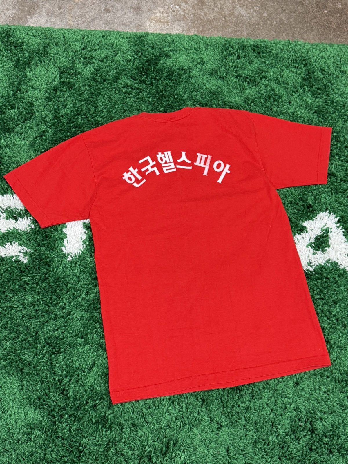 Vintage Vintage Retro Korea Korean Logo Workwear Tee Red 2XL XXL Size US XXL / EU 58 / 5 - 4 Thumbnail