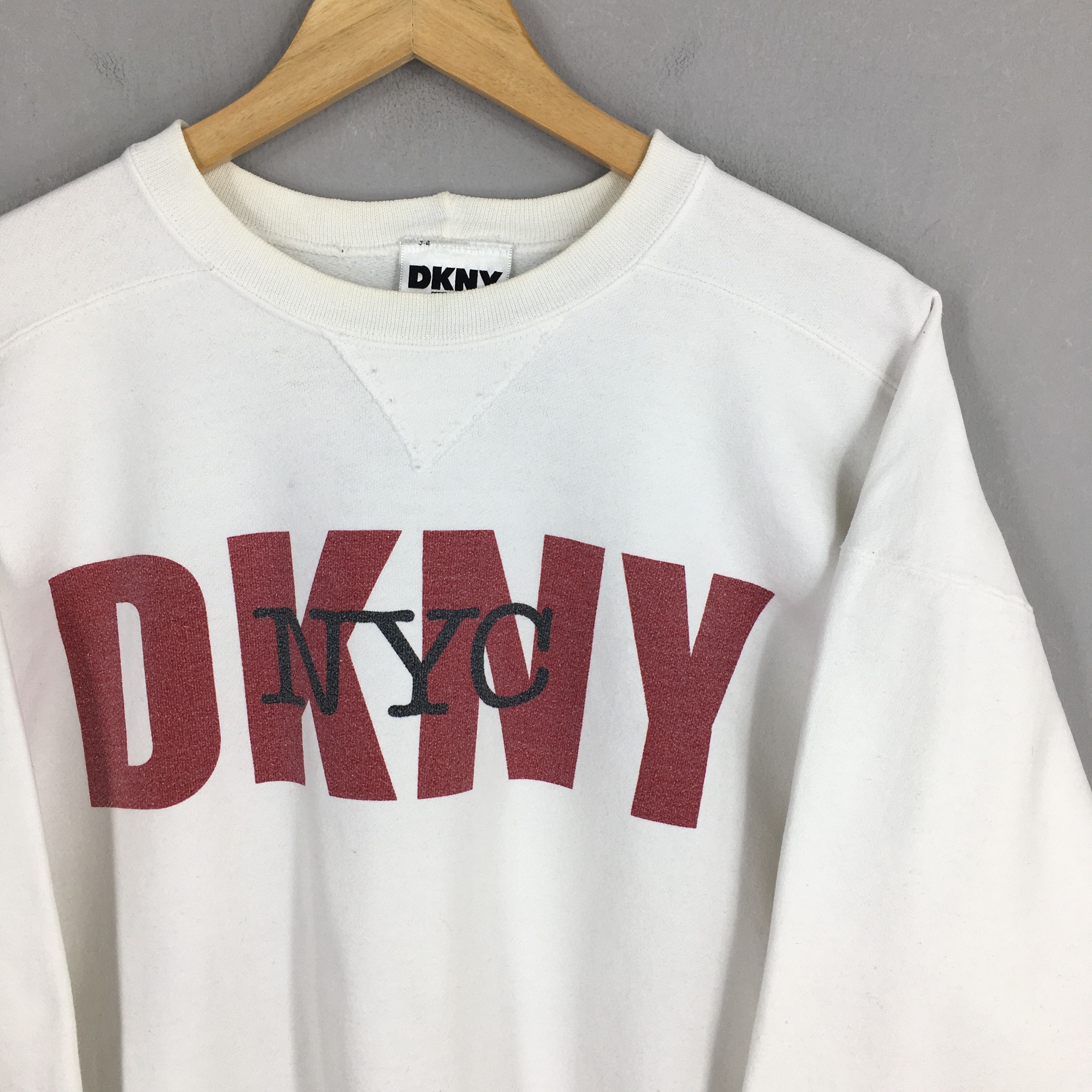 DKNY Vintage Dkny Jeans White Sweatshirt XXLarge Size US XXL / EU 58 / 5 - 2 Thumbnail