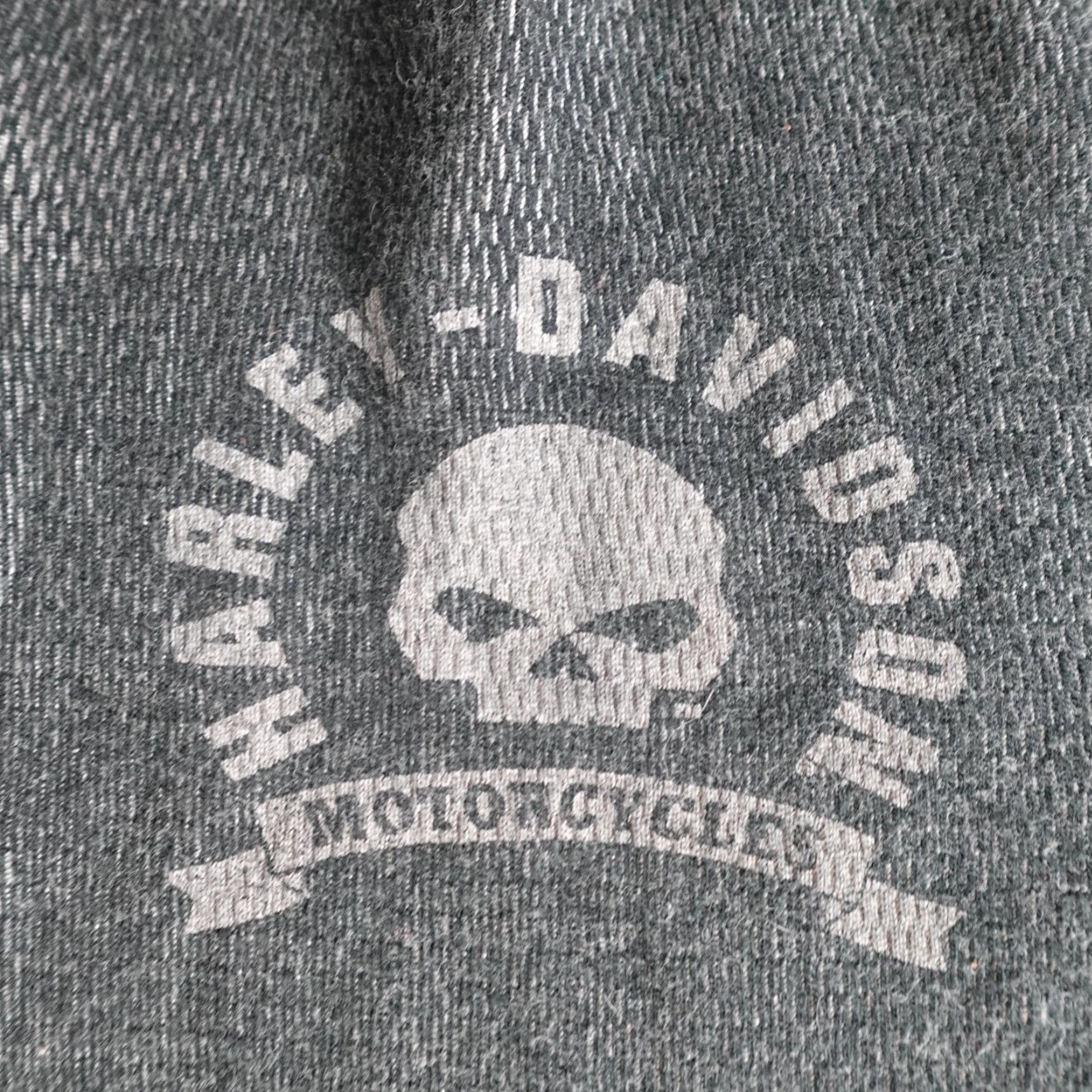 Harley Davidson Harley-Davidson Mens Shirt Medium Gray Black Henley Double Sided Distressed Size US M / EU 48-50 / 2 - 4 Thumbnail