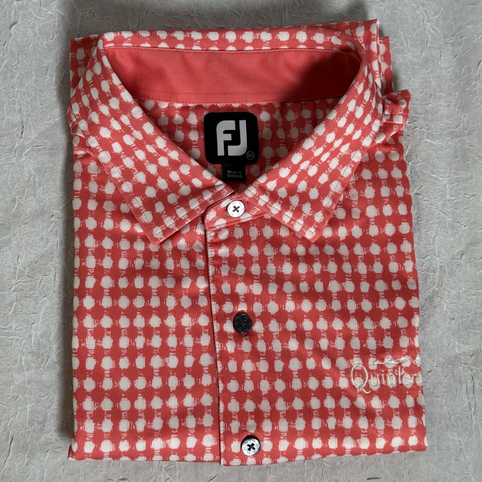 Footjoy FootJoy Polo Shirt Mens 2XL Golf Quintero Stretch Dot Print Size US XXL / EU 58 / 5 - 4 Thumbnail