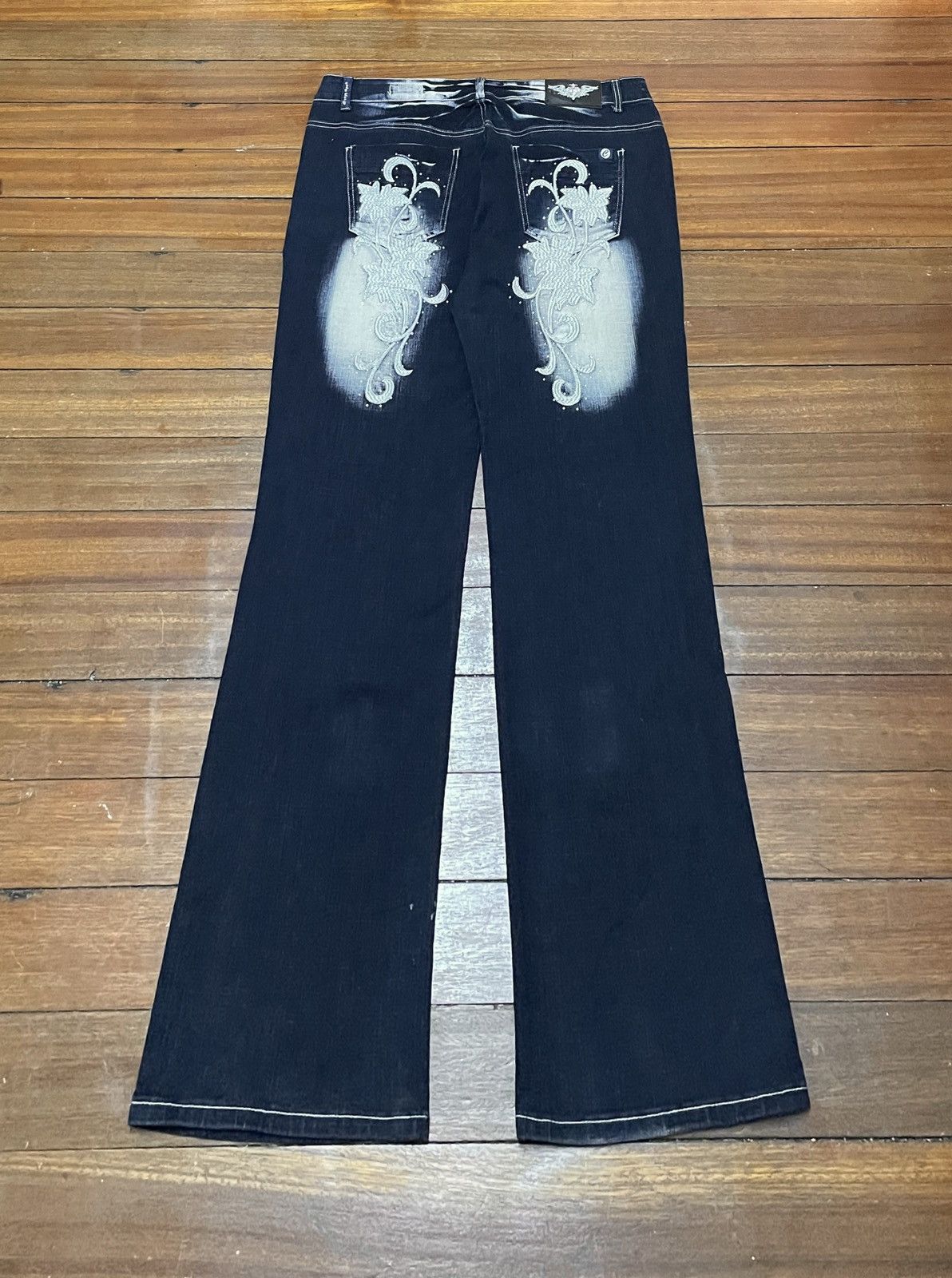 If Six Was Nine Rare Design Vintage Brand Crazy Age Flared Jeans 2000s Size US 38 / EU 54 - 2 Thumbnail