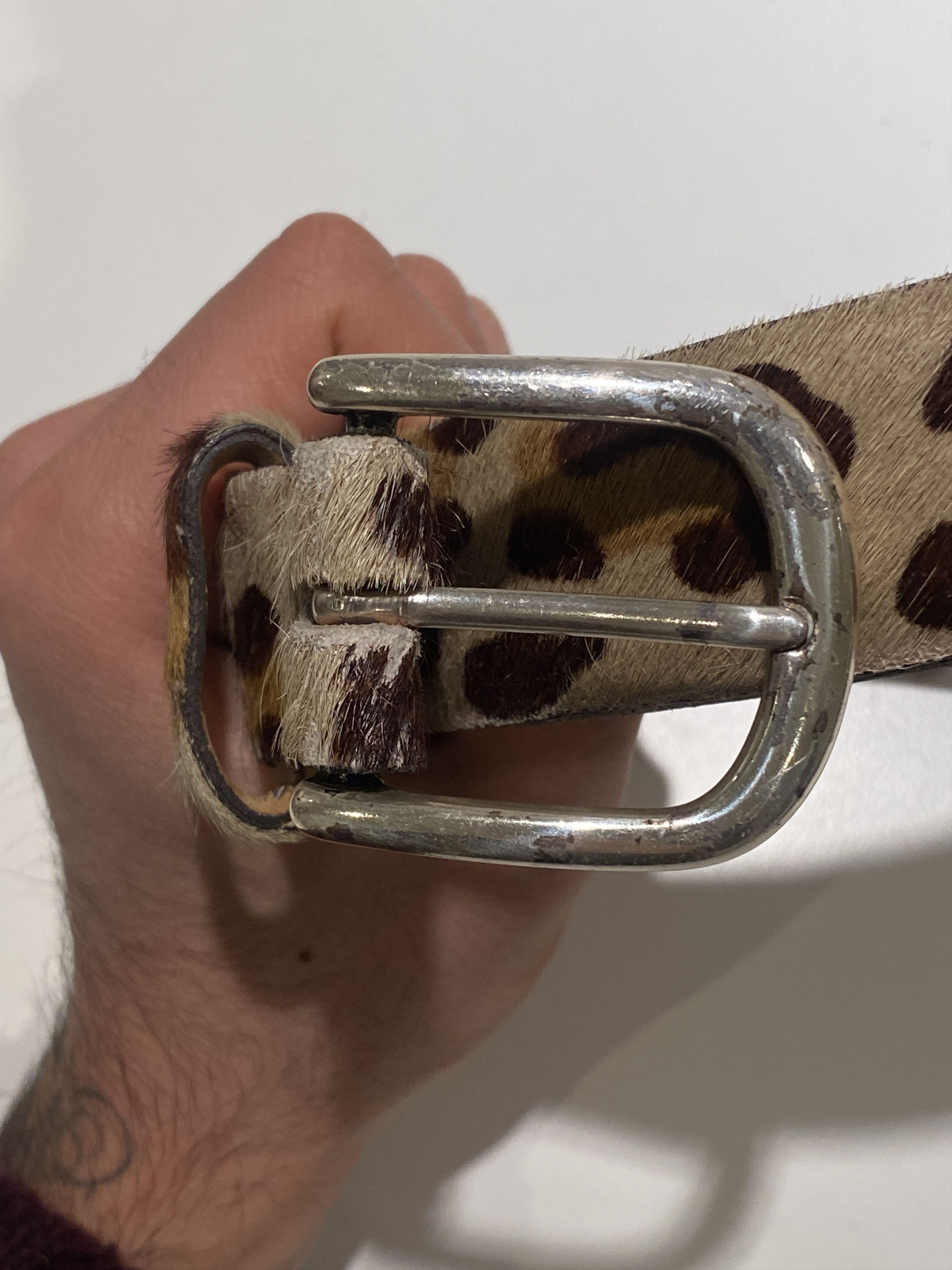 Yuketen Yuketen Horsehair Leopard Belt Size 32 - 3 Thumbnail