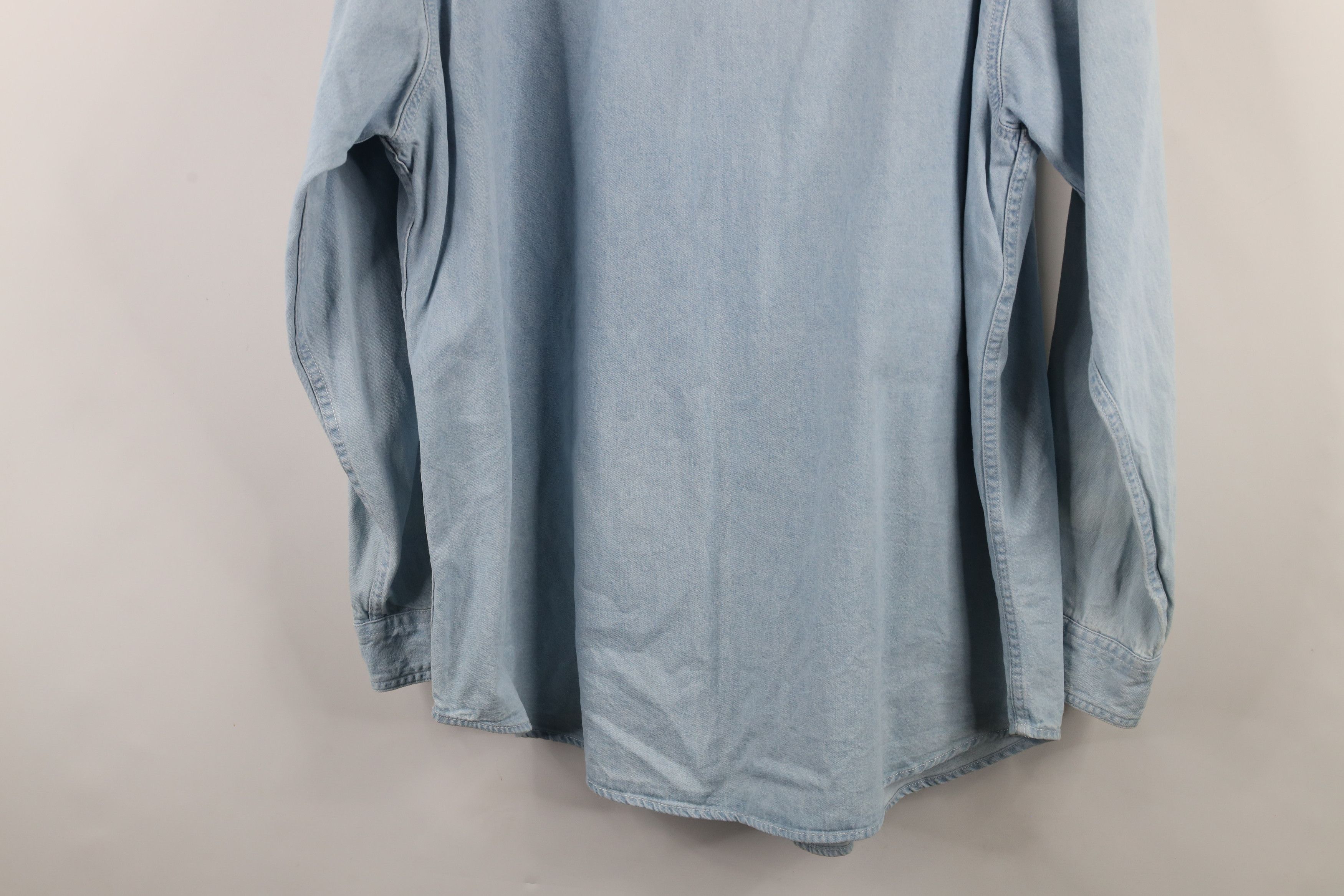 Vintage Vintage 90s Ohio State University Denim Jean Button Shirt Size US L / EU 52-54 / 3 - 14 Thumbnail