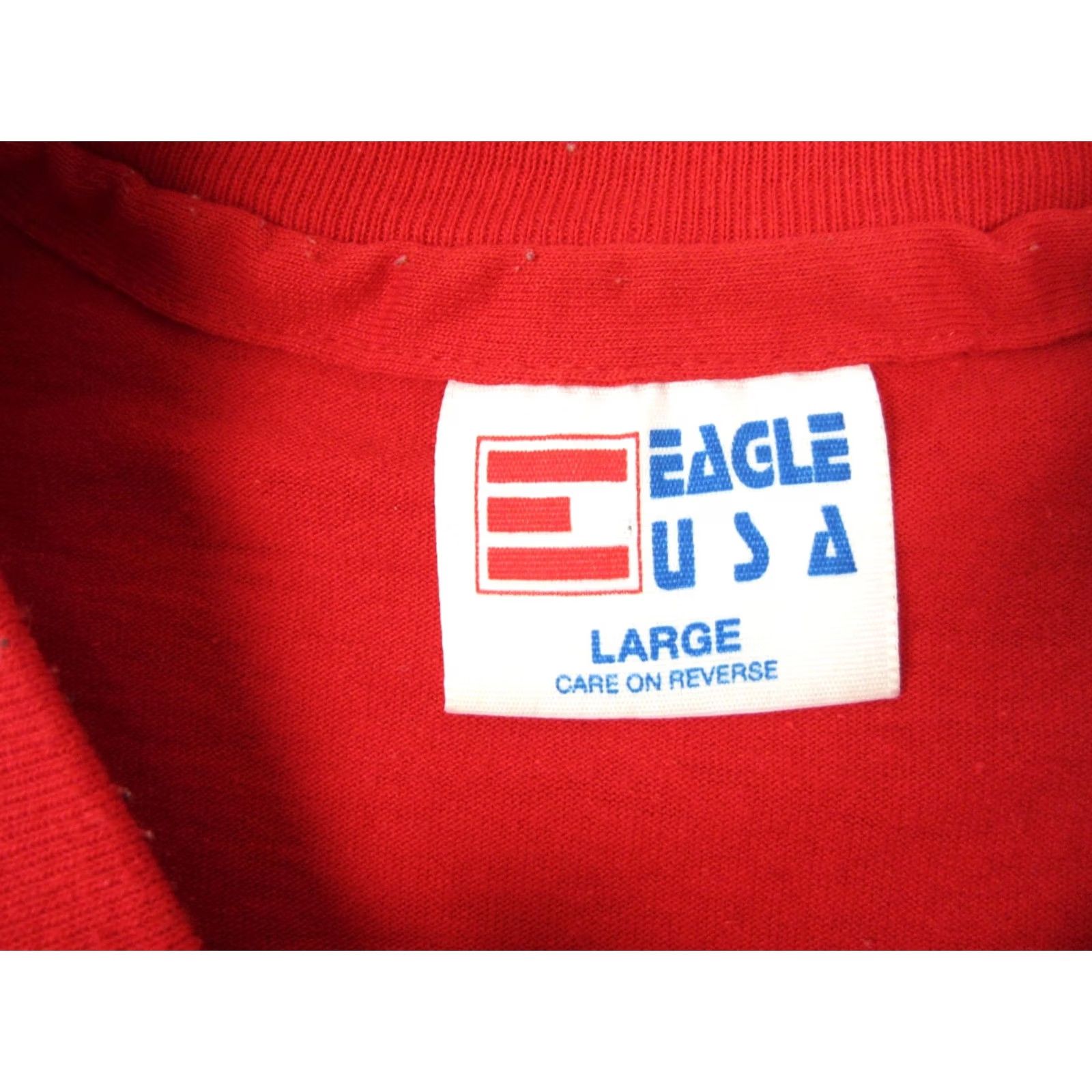 Vintage VINTAGE EAGLE USA Shirt Mens Large Red Single Stitch Blank Made in USA Tee 90s Size US L / EU 52-54 / 3 - 3 Thumbnail