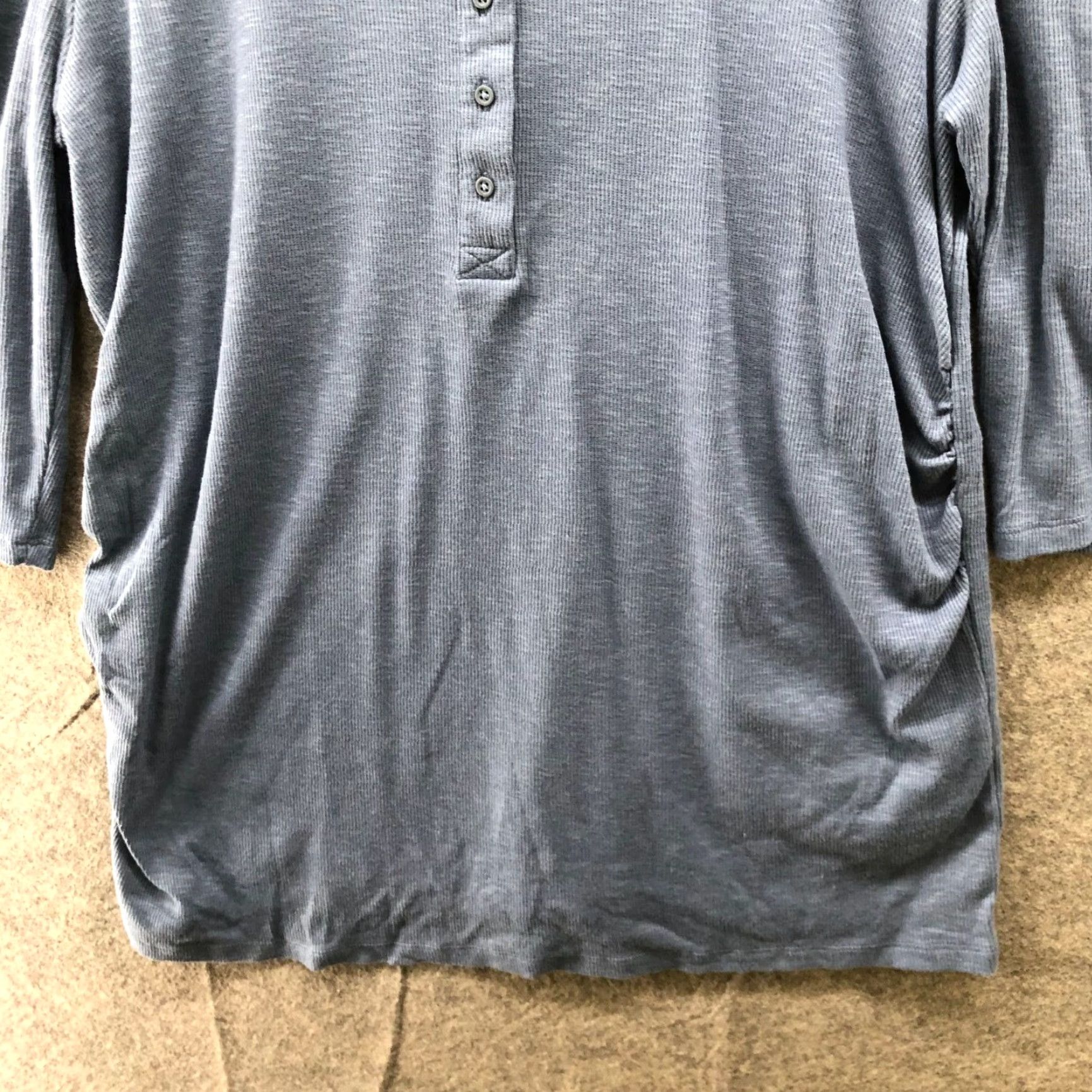 Gap Gap Maternity T Shirt Womens XL Blue Henley 3/4 Sleeve Ribbed Button Size XL / US 12-14 / IT 48-50 - 4 Thumbnail