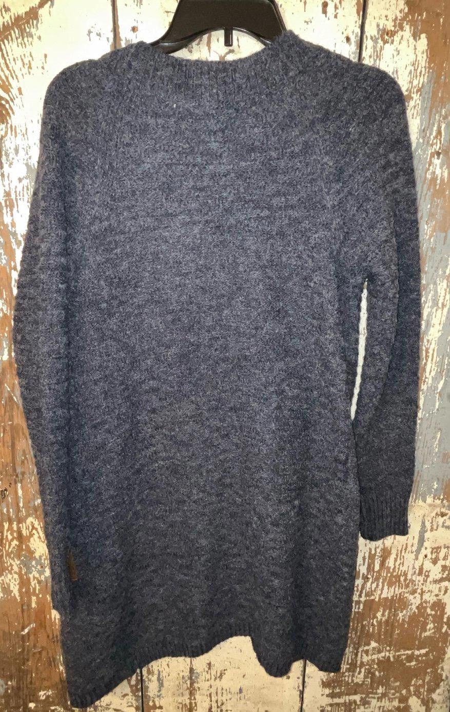 Designer Davis and Dani Long cardigan, gray blue seude pockets, s/m Size M / US 6-8 / IT 42-44 - 5 Thumbnail