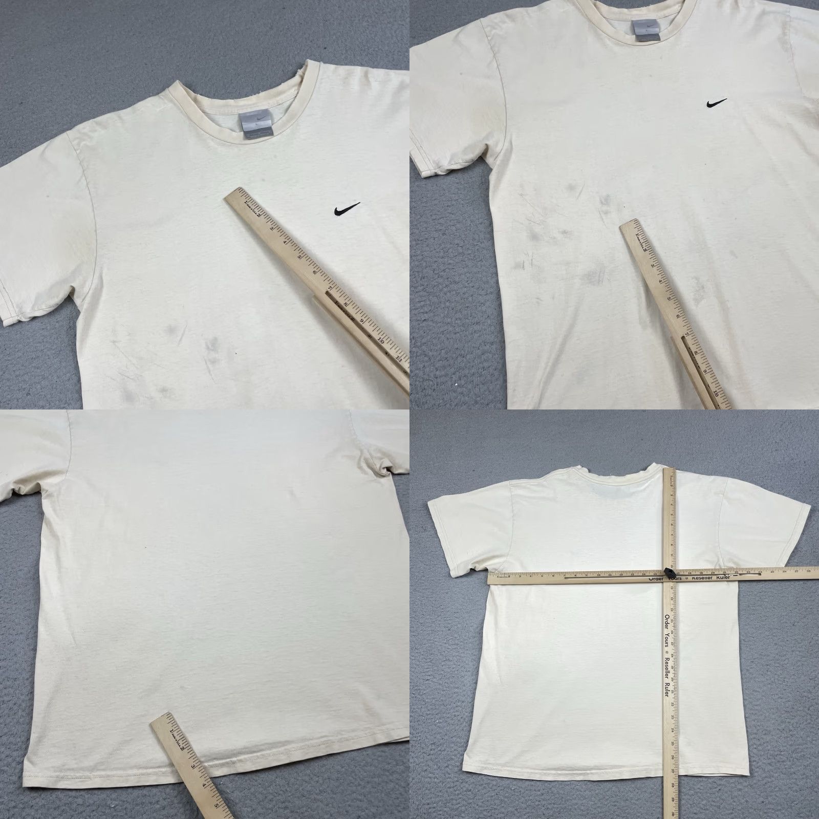 Nike VINTAGE Nike Shirt Mens T-Shirt Adult Large White Embroidered Swoosh Basic Tee 90s Sports Logo Decade Y2K/2000s Size US L / EU 52-54 / 3 - 8 Thumbnail