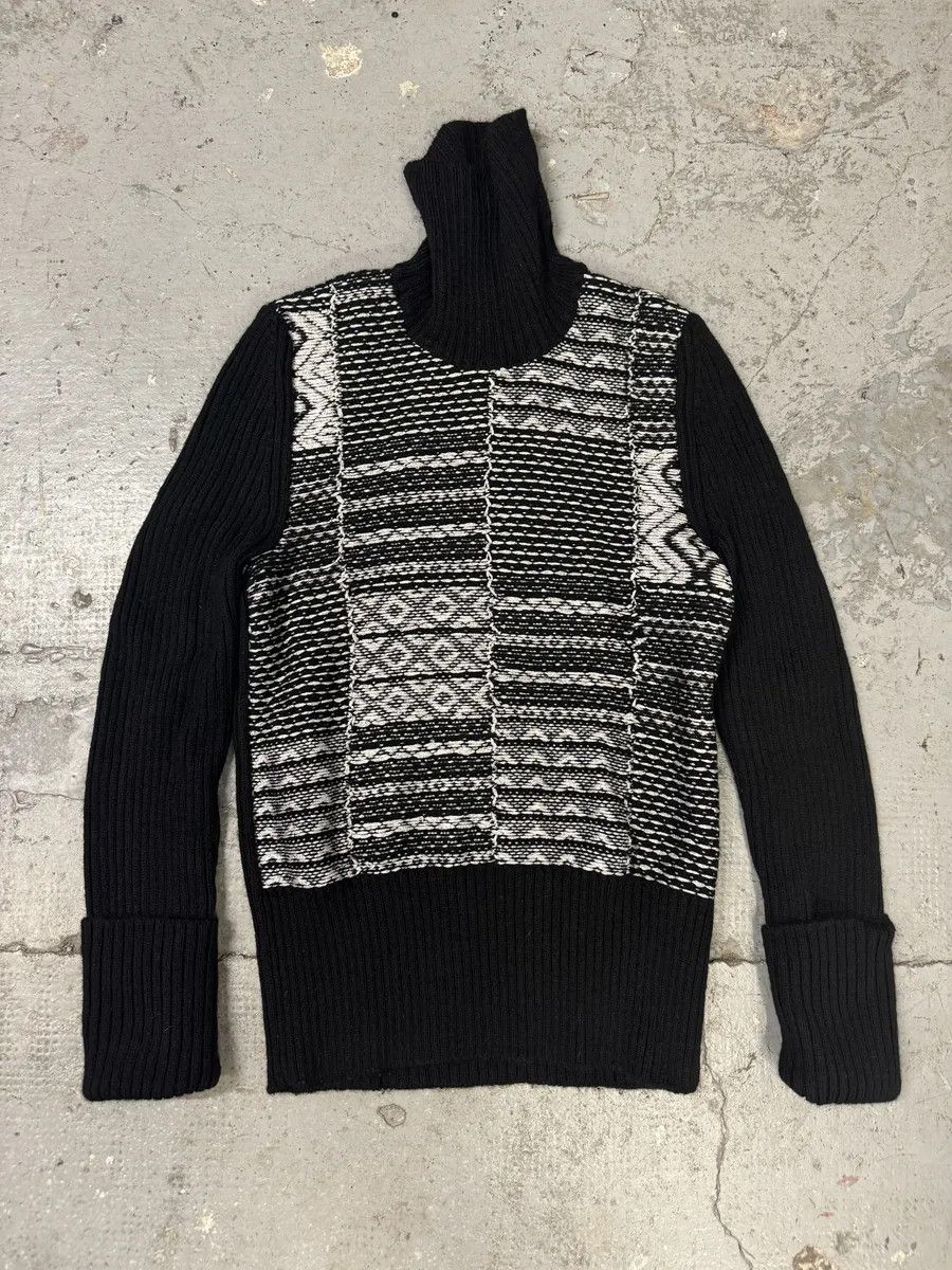 Maison Margiela AW2015 Maison Margiela Wool Black & White Turtleneck Size US S / EU 44-46 / 1 - 1 Thumbnail