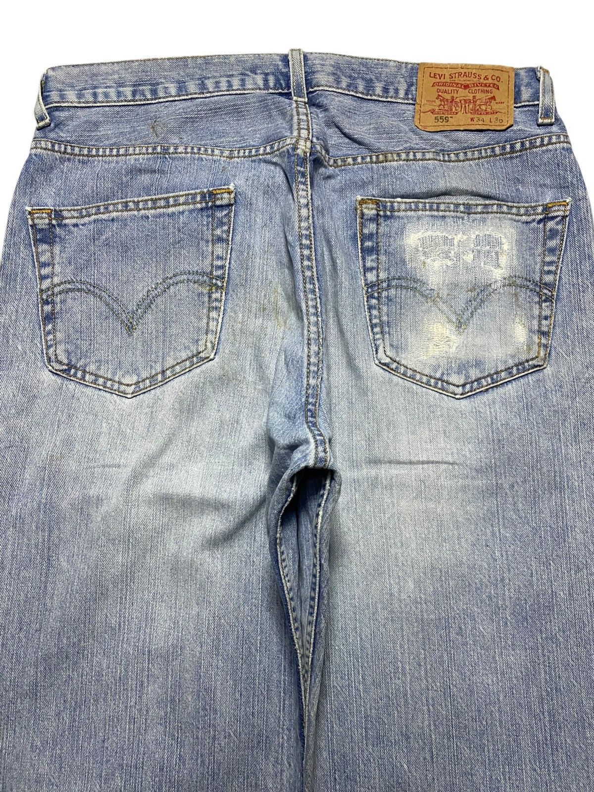 Levi's Vintage Levis 559 Grunge Distressed Baggy Jeans Size US 34 / EU 50 - 4 Thumbnail