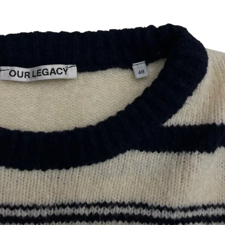 Our Legacy Our Legacy Navy Striped Ivory White Knit Top Size US M / EU 48-50 / 2 - 5 Thumbnail