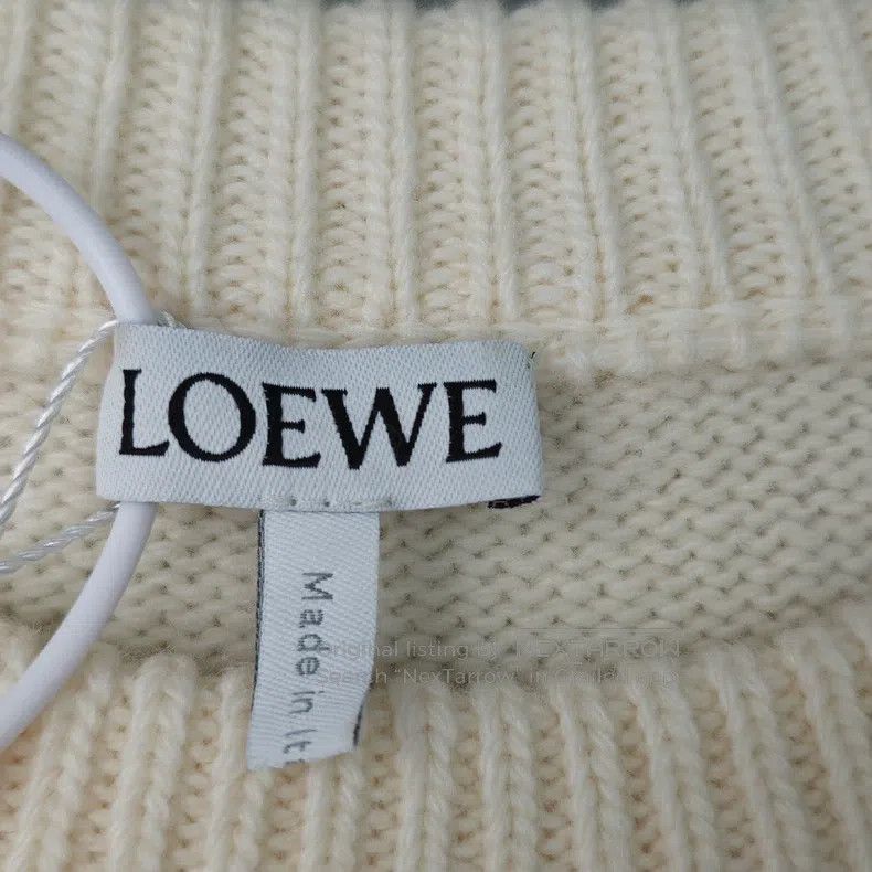 Loewe Loewe Beige heavy crystal embroidered logo wool sweater Size XS / US 0-2 / IT 36-38 - 5 Thumbnail