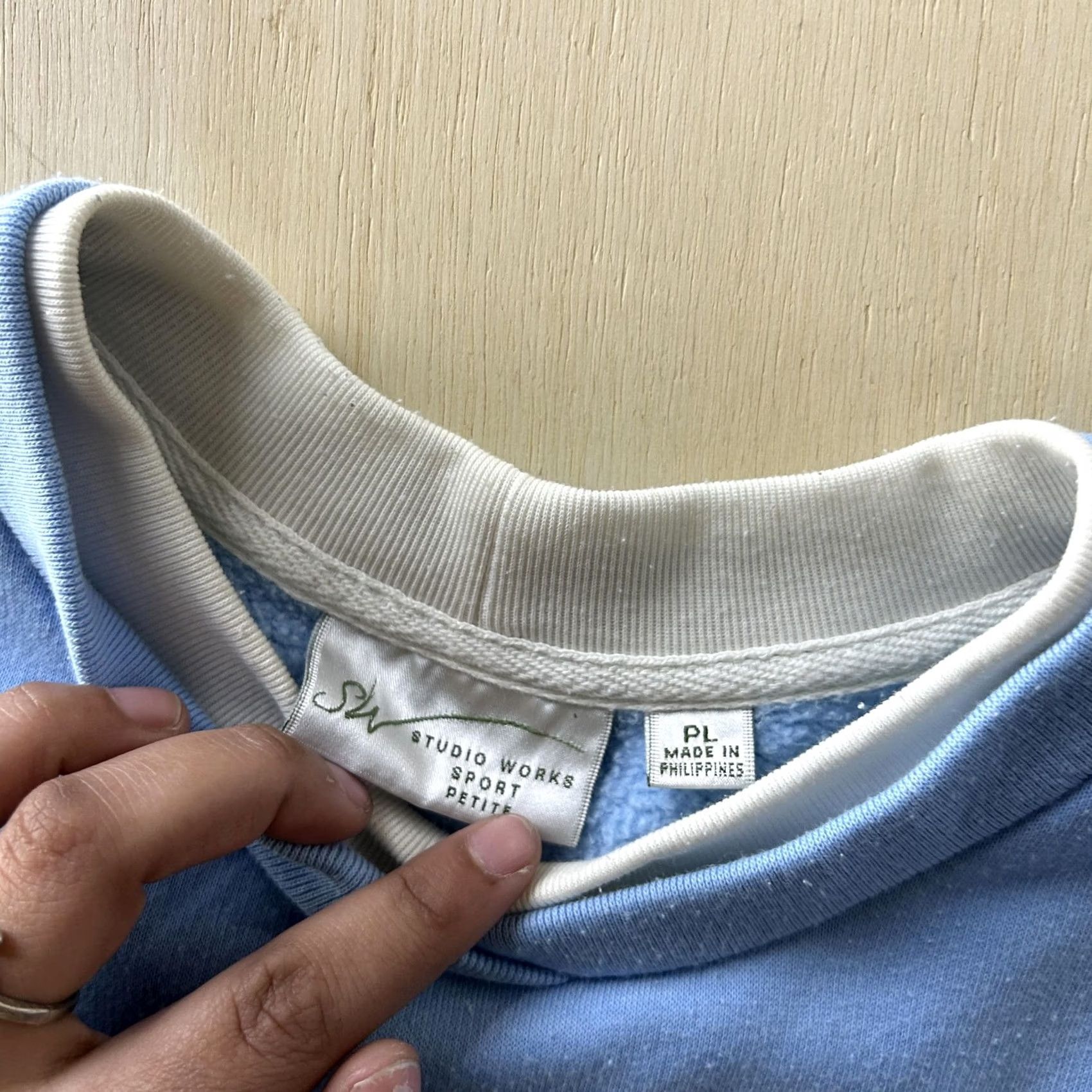 Vintage Studio Works Sport Sweatshirt Womens PL Large Blue Lined Embroidered Snowflake Sweater Crew Neck Long Sleeve Size L / US 10 / IT 46 - 6 Thumbnail