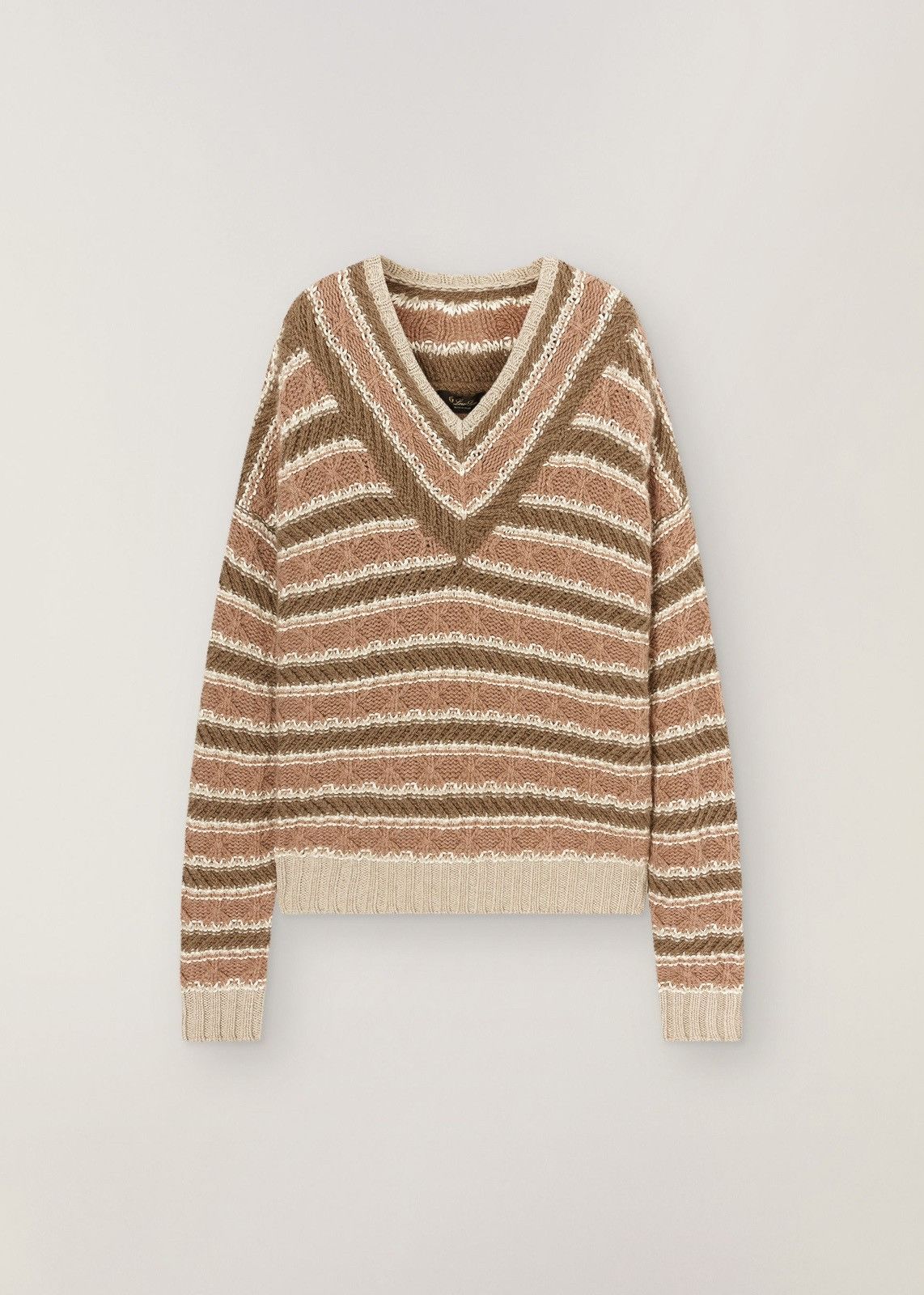 image of Loro Piana O1Loc1C0224 V Neck Sweater In Multicolor, Women's (Size XL)