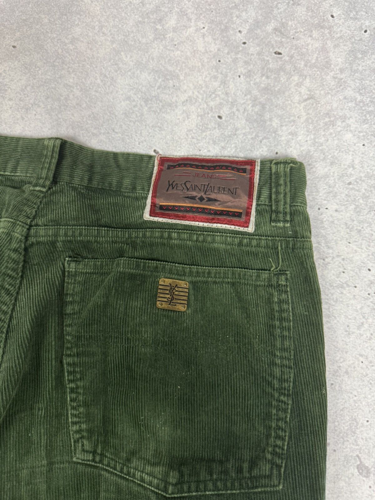 Yves Saint Laurent Vintage Yves Saint Lauren Metal Logo Corduroy Pants 90s Size US 34 / EU 50 - 5 Thumbnail