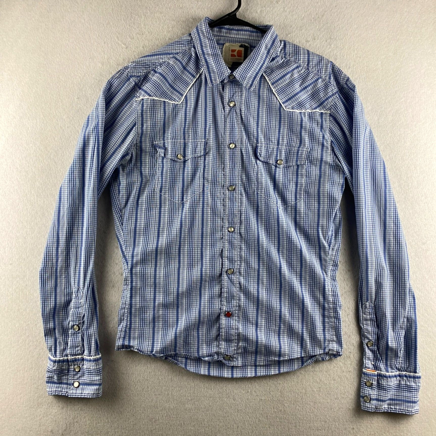 Hugo Boss HUGO BOSS Shirt Mens XL Blue Button-Up Western Stripe Pockets Size XL / US 12-14 / IT 48-50 - 2 Thumbnail