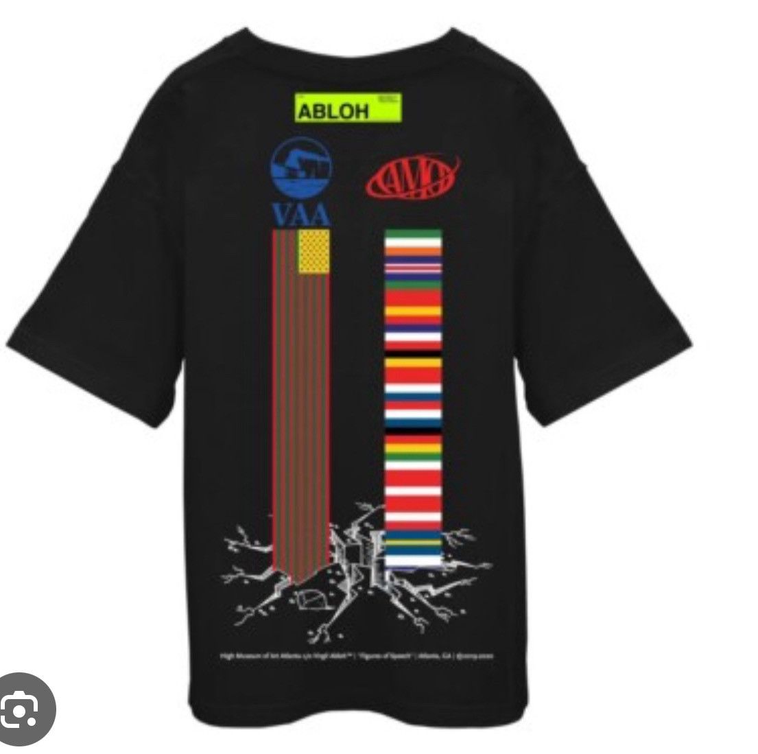 Champion × Off-White Canary Yellow FOS VAA AMO Towers Black T-Shirt Abloh XL Size US XL / EU 56 / 4 - 2 Thumbnail