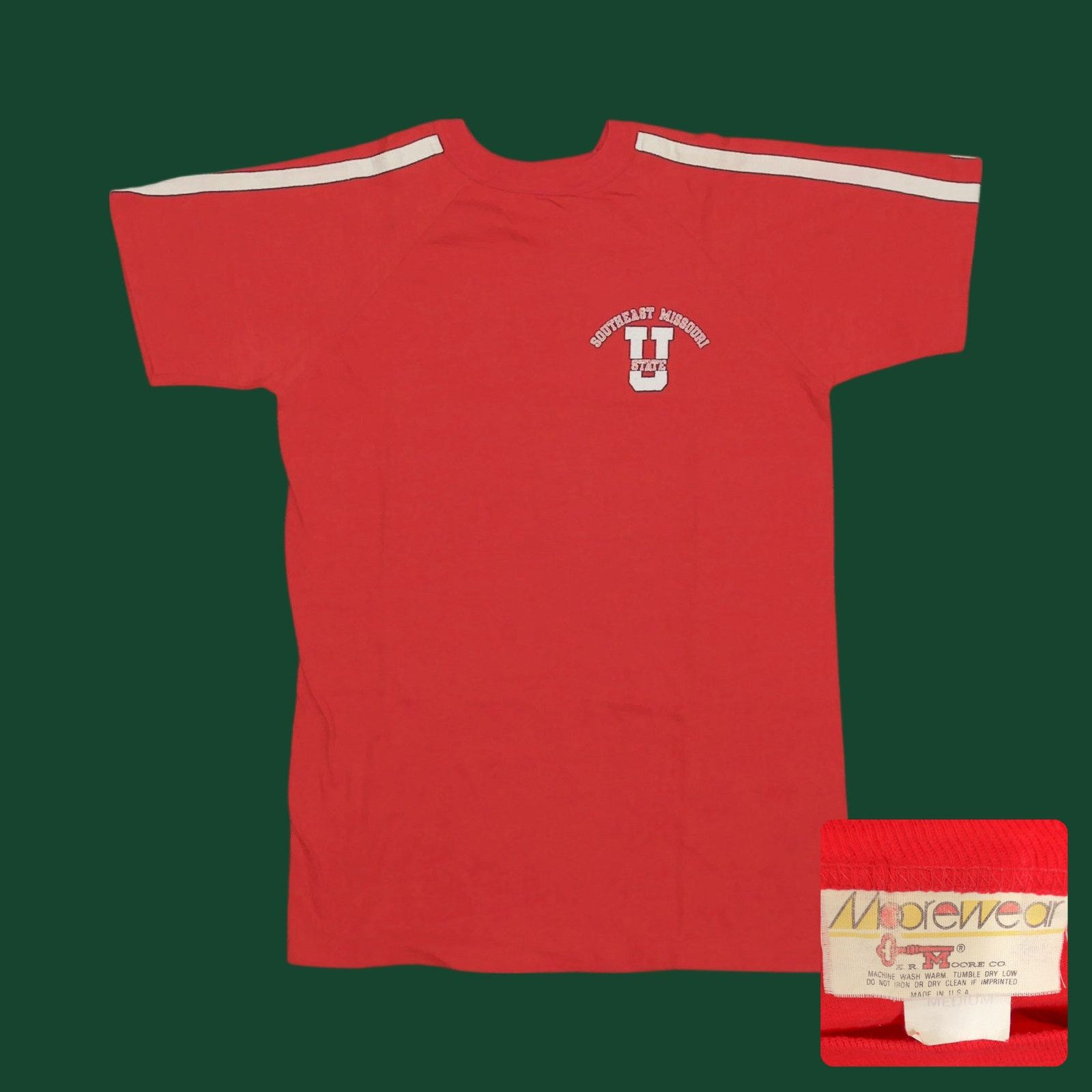 Vintage 1970s Southeast Missouri State Single Stitch Raglan Tee Size US S / EU 44-46 / 1 - 1 Thumbnail