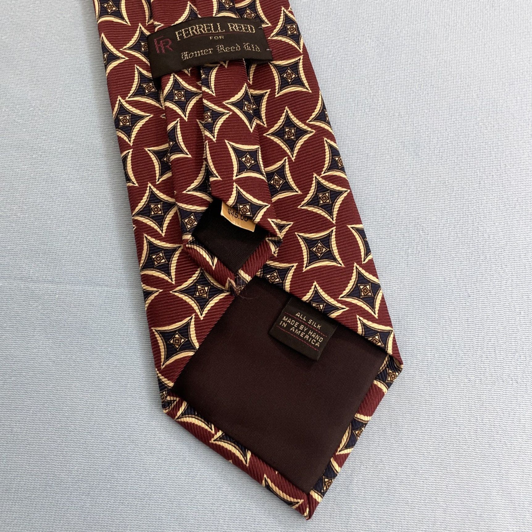 Vintage VINTAGE Ferrel Reed Tie 59" Silk STAR Red Gold Wide Neck 4x59" USA NWT Flaw Mens Size ONE SIZE - 7 Thumbnail