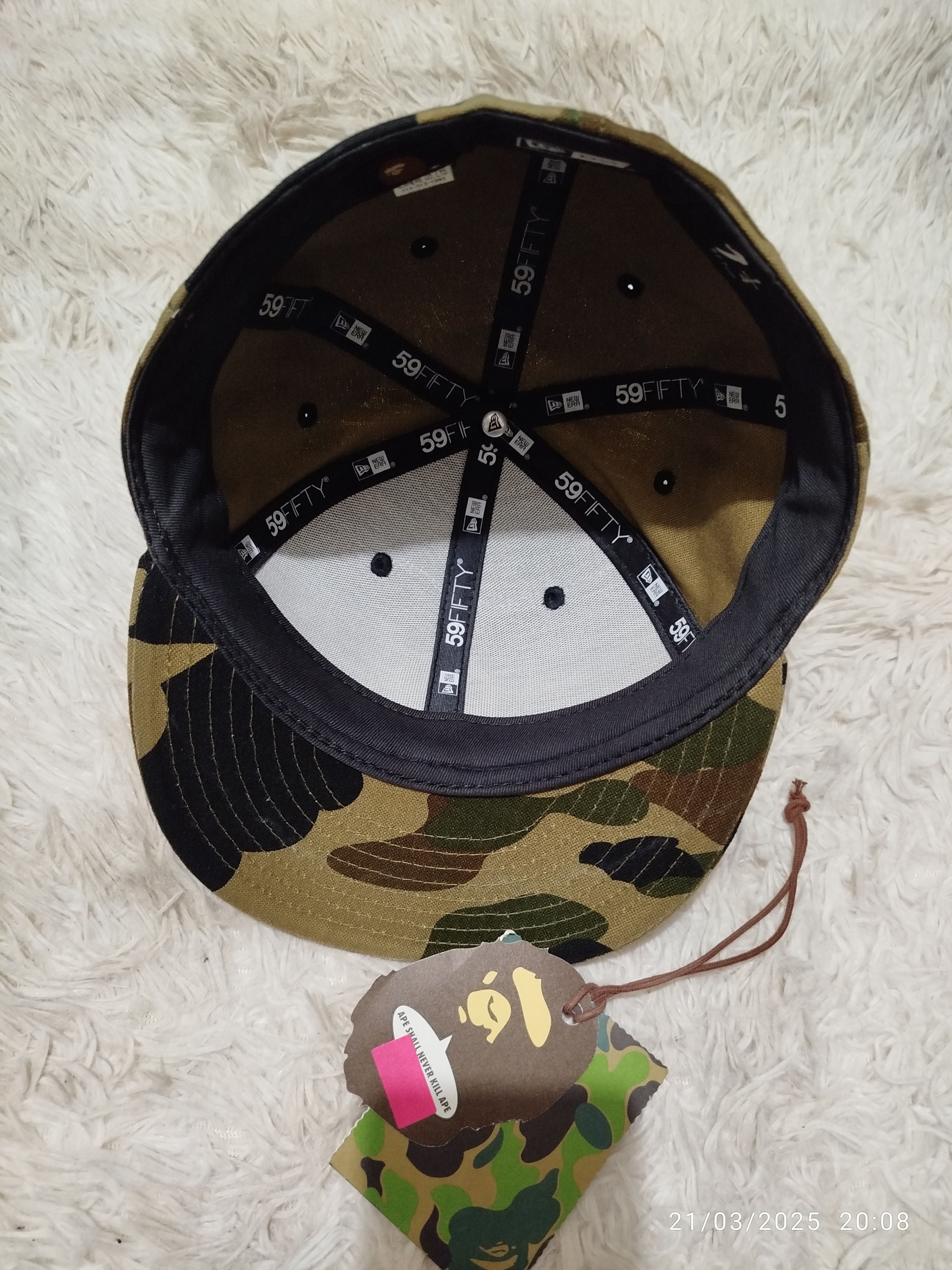 Bape Rare BAPE New Era 59 Fifty 7 ¼ 1st Camo Ape Head Cap Size ONE SIZE - 11 Thumbnail