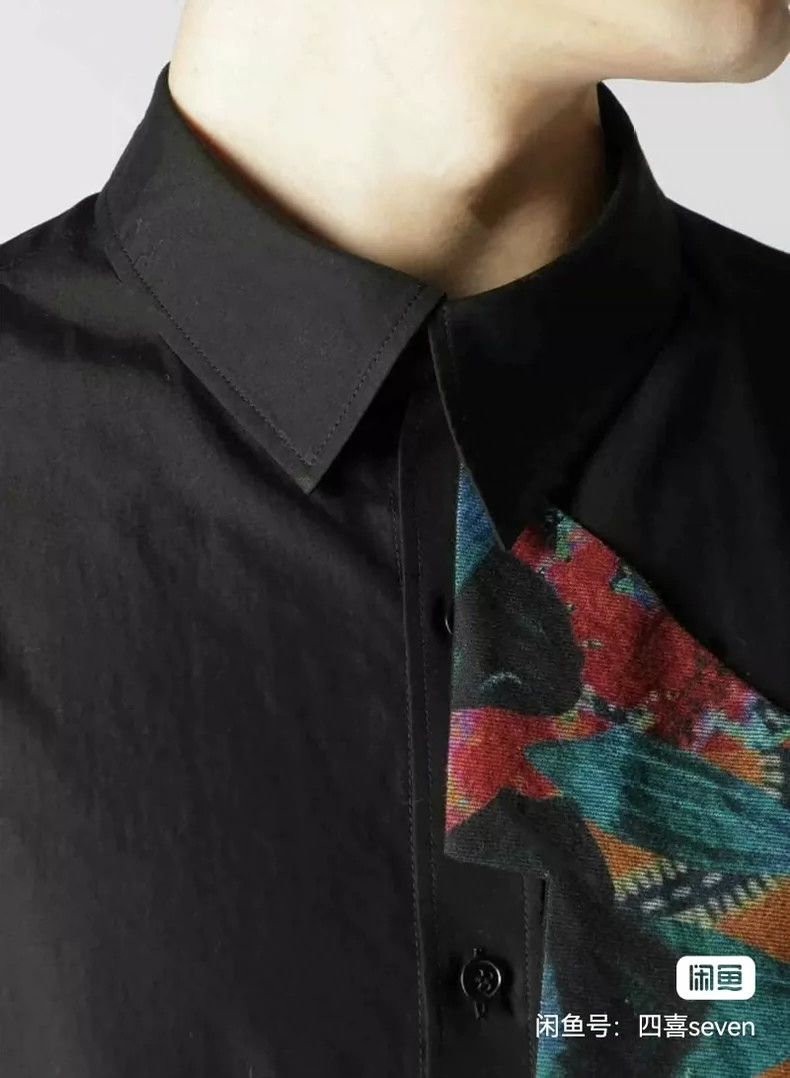 Yohji Yamamoto Yohji Yamamoto Black printed silhouette shirt 2502-Nextarr Size US L / EU 52-54 / 3 - 3 Thumbnail