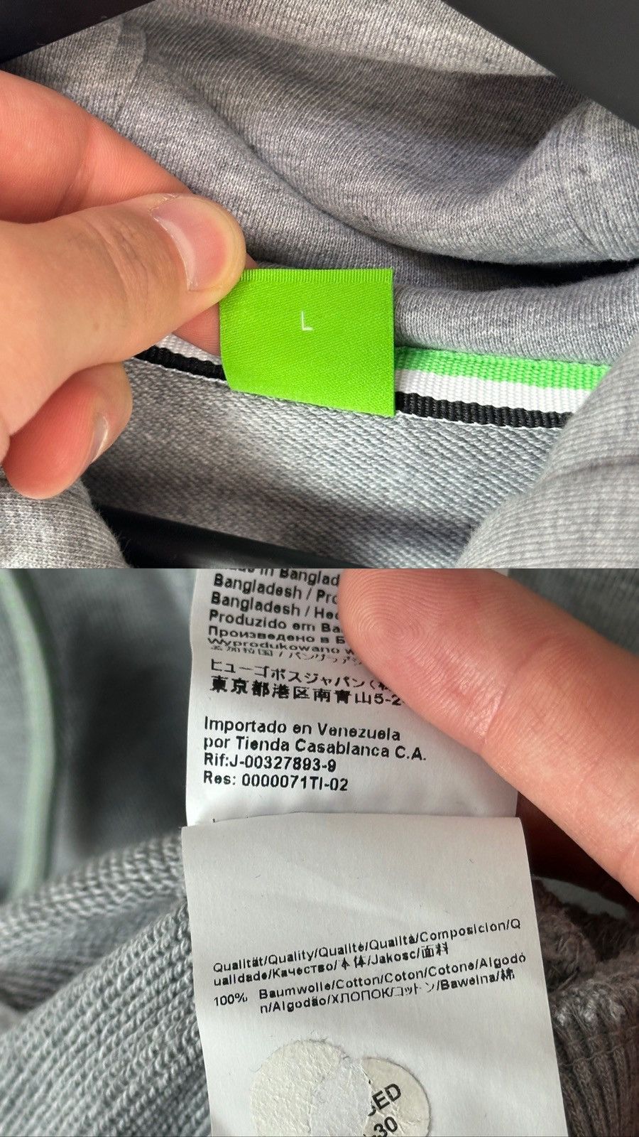 Hugo Boss Hugo Boss Saggy Grey Long Sleeve Logo Cotton Men’s Hoodie Size US L / EU 52-54 / 3 - 13 Thumbnail