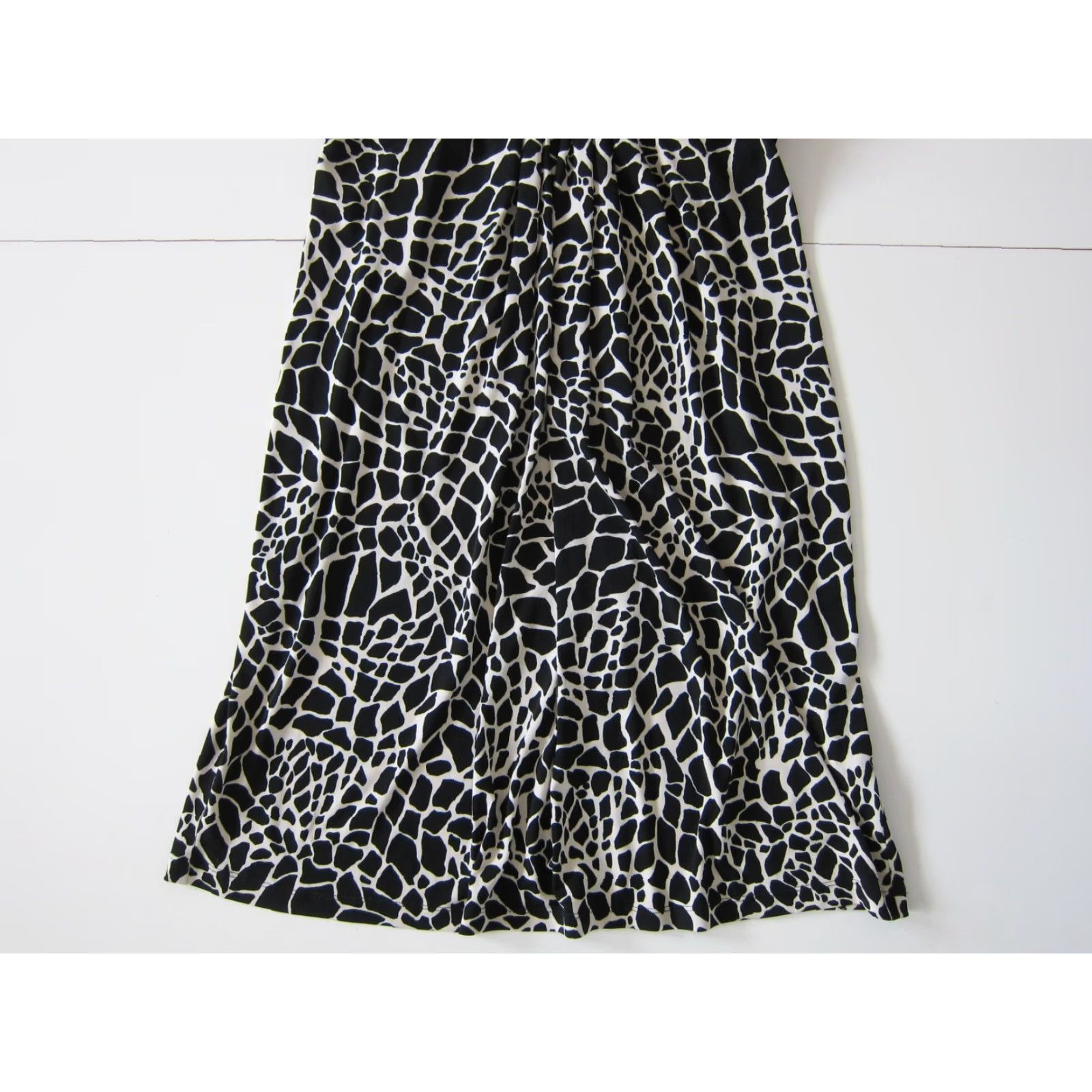 Vintage En Focus Studio Black White Zebra Ruffle Stretch Empire Slip Sun Tank Dress 14 Size XL / US 12-14 / IT 48-50 - 8 Thumbnail