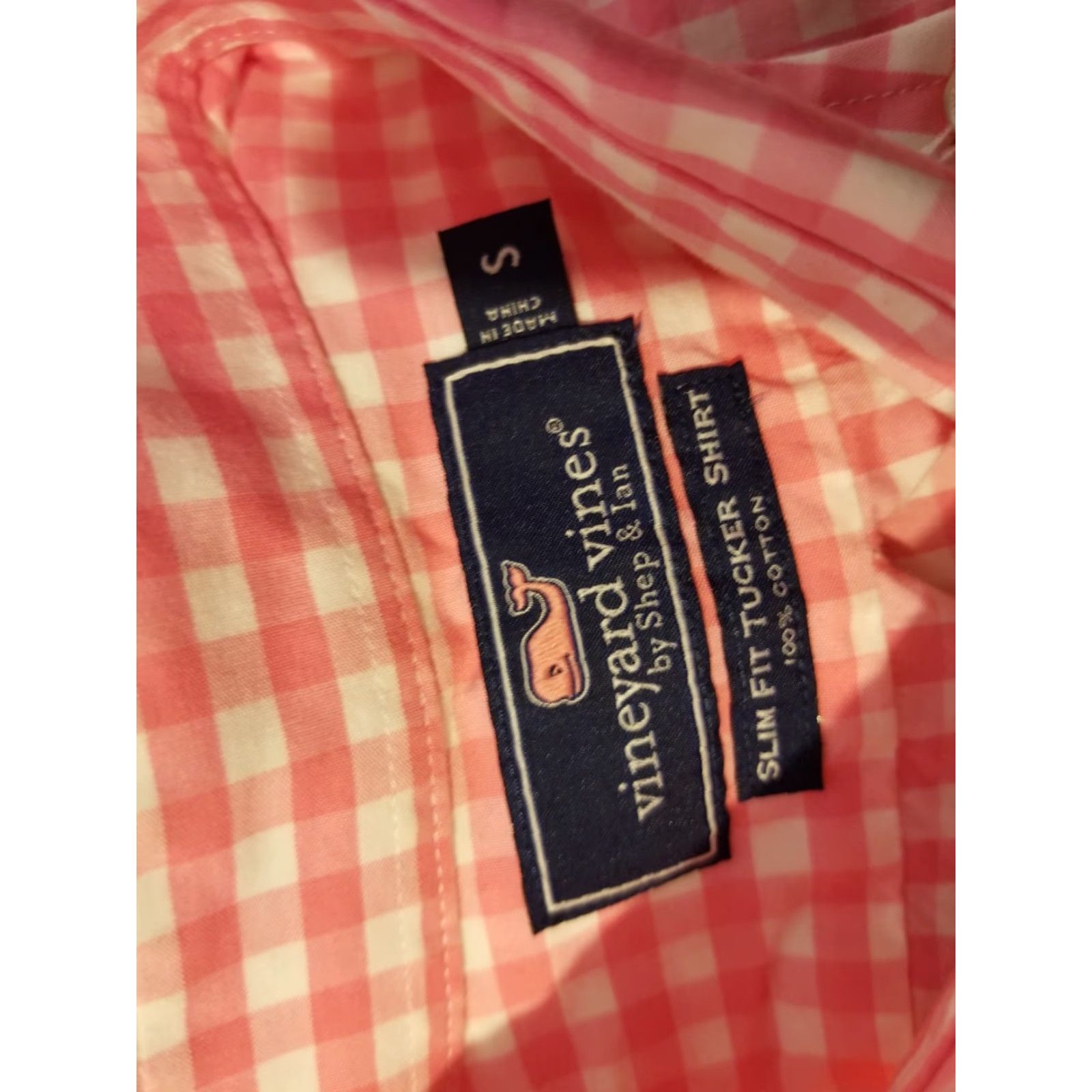 Vineyard Vines Vineyard Vines Dress Shirt Mens S Pink Cotton Button-Up Long Sleeve Button-Down Collared Casual All Seasons Regular Size Type Size 36R - 3 Thumbnail