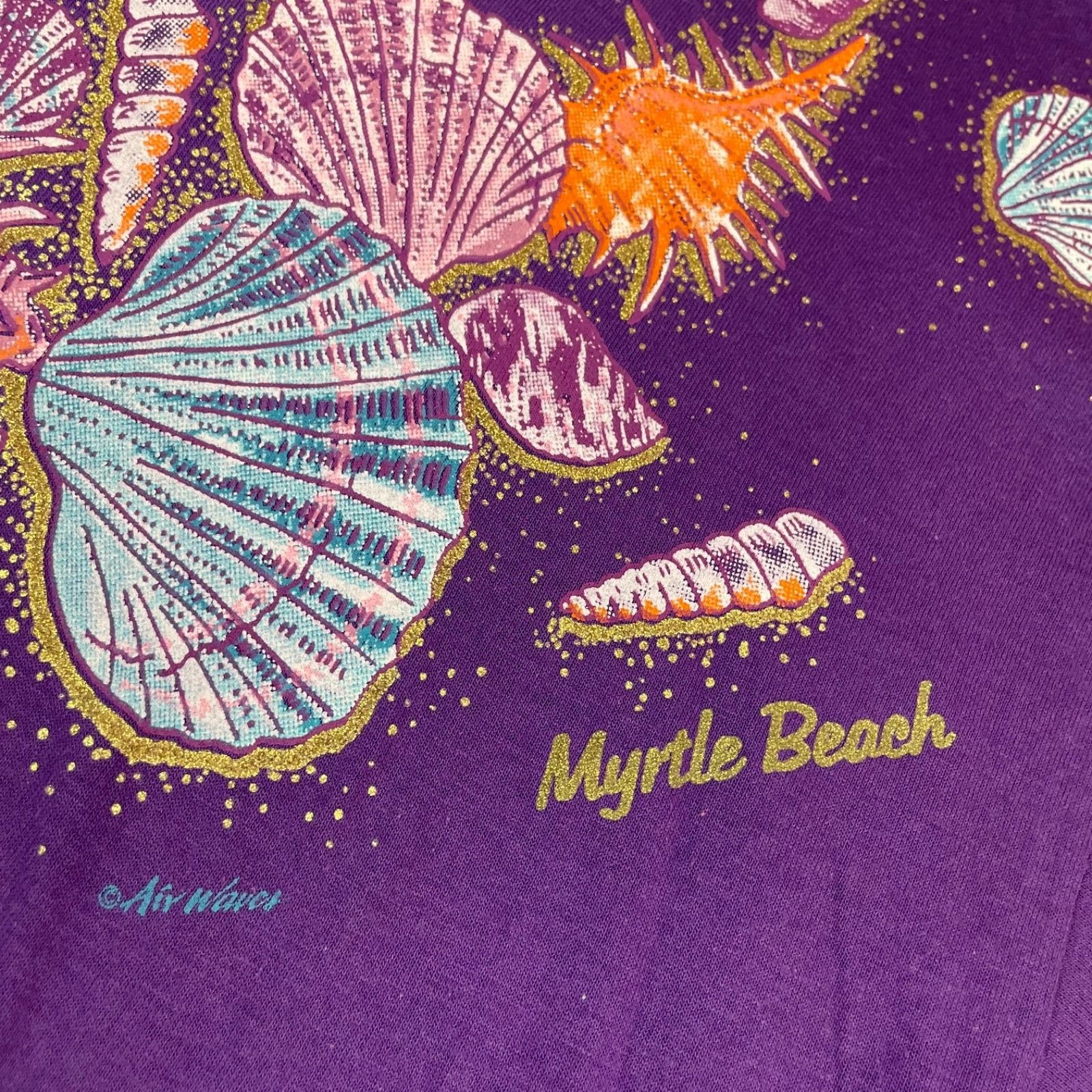 Other VTG Myrtyle Beach Single Stitch S/S Crewneck T-Shirt Purple Size US L / EU 52-54 / 3 - 2 Thumbnail