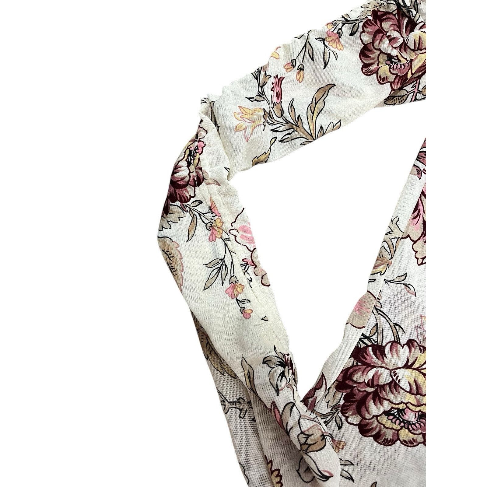 The Unbranded Brand White Mesh Top Floral long sleeve waist sheer Size S / US 4 / IT 40 - 4 Thumbnail