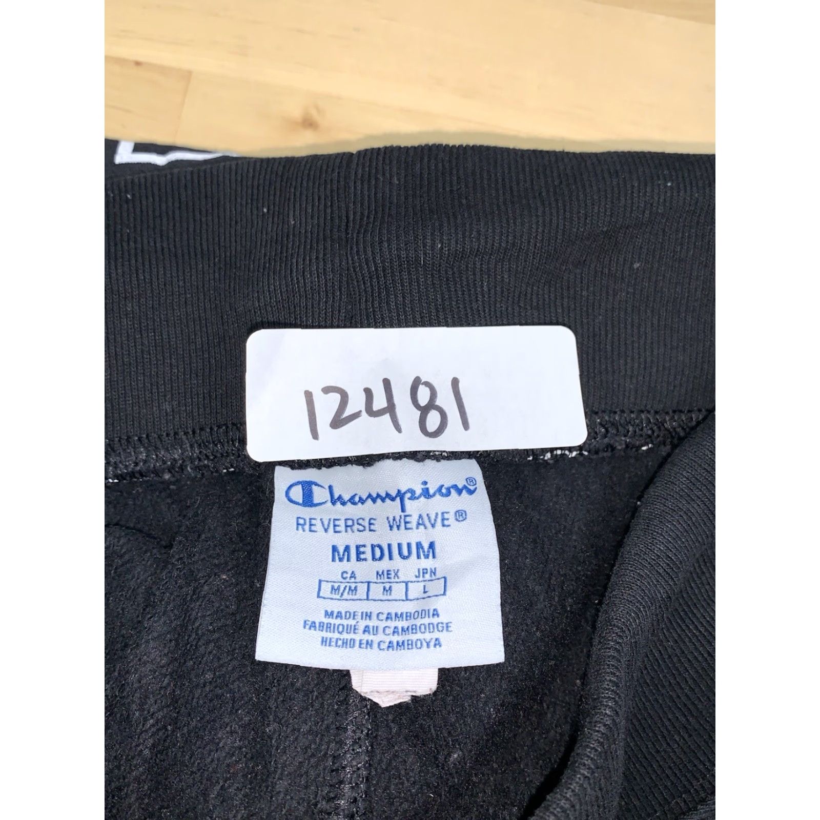 Champion Champion Sweatpants Mens M Black AOP Y2K 12481 Reverse Weave Size US 31 - 3 Thumbnail