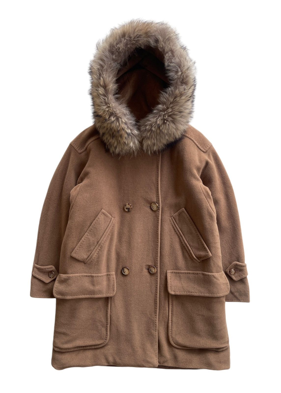 Max Mara Max Mara Double Breasted Camel Hair Hoodies Coat Size M / US 6-8 / IT 42-44 - 4 Thumbnail